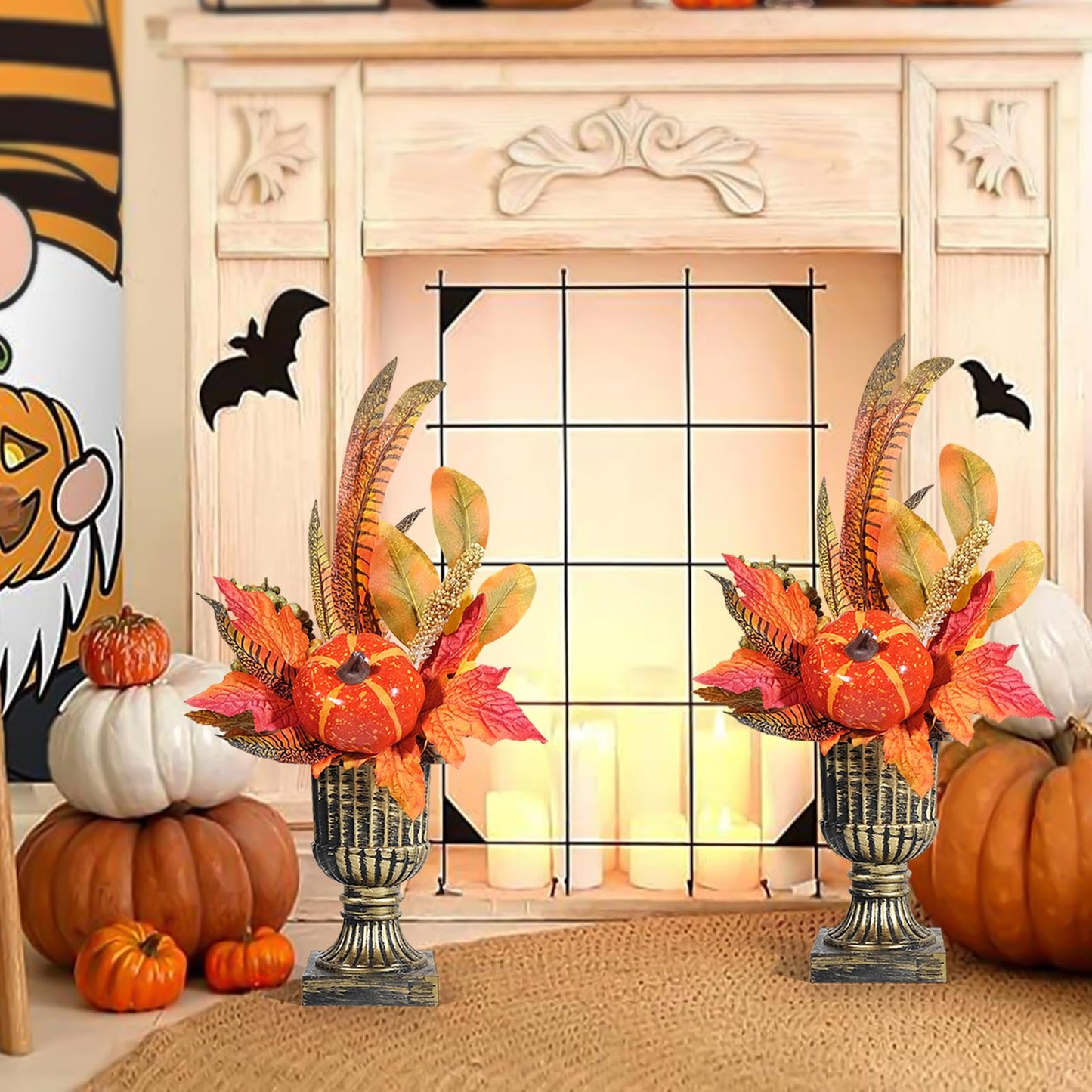 Nuokin Halloween Decorations Artificial Imitation Pumpkin Table Shelf Thanksgiving Autumn Indoor Home Decor Gifts (1PCS, ONE Size)