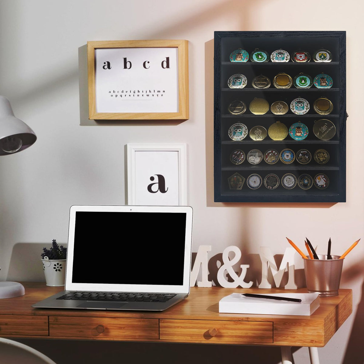 Hodeframe Shadow Box Frame with Removable Shelves, Black 12x16 Deep Memory Box Display Case for Keepsake Collectibles, Coins Military Medals Pins Wedding Flowers