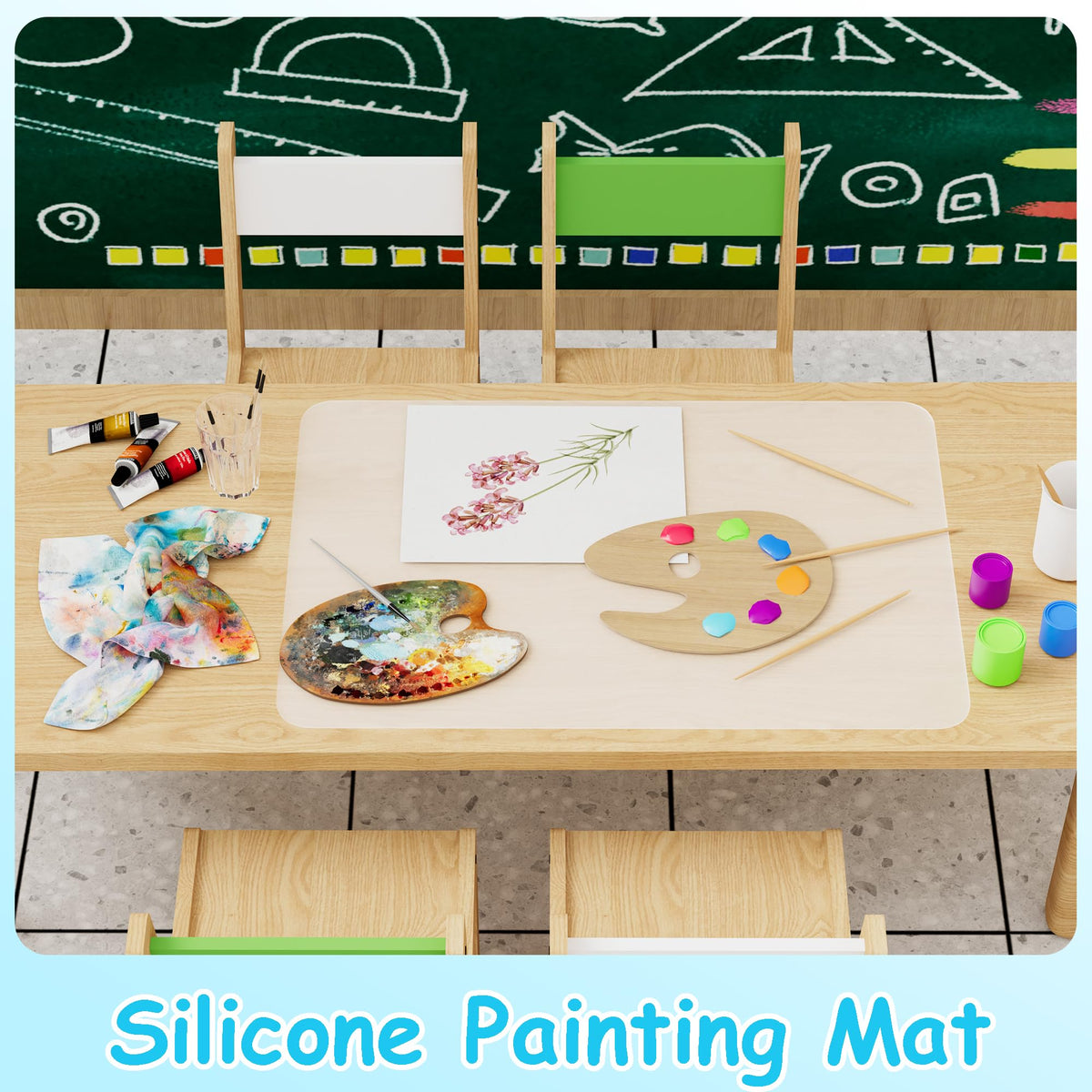 PABUSIOR Large Clear Silicone Crafts Mats: Non-Slip Translucent Liner 15.7×23.6In (2 Pcs) - Heat Resistant Silicone Countertop Protector Mat for Pastry, Epoxy Resin, Glitter Slime, Manicure, DIY Sheet