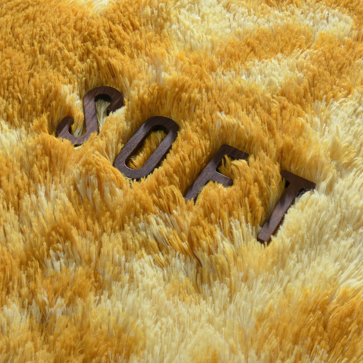 Hutha 4x6 Large Area Rugs for Living Room, Super Soft Fluffy Modern Bedroom Rug, Tie-Dyed Orange Yellow Indoor Shag Fuzzy Carpets for Girls Kids Nursery Room Home Decor