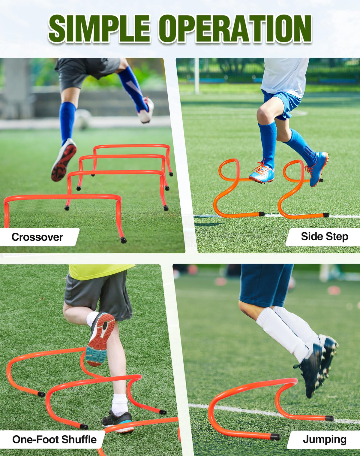 Lineslife 10 Pcs 6" Agility Training Hurdles,Speed Training Hurdles - Includes Agility Hurdles,Soccer Training Equipment for Youth Adults