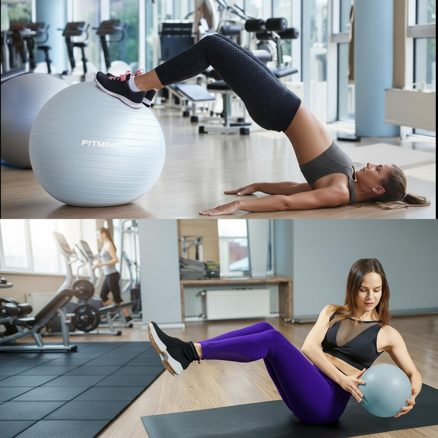 FITMIND Yoga Ball set-55cm&25cm（Blue）