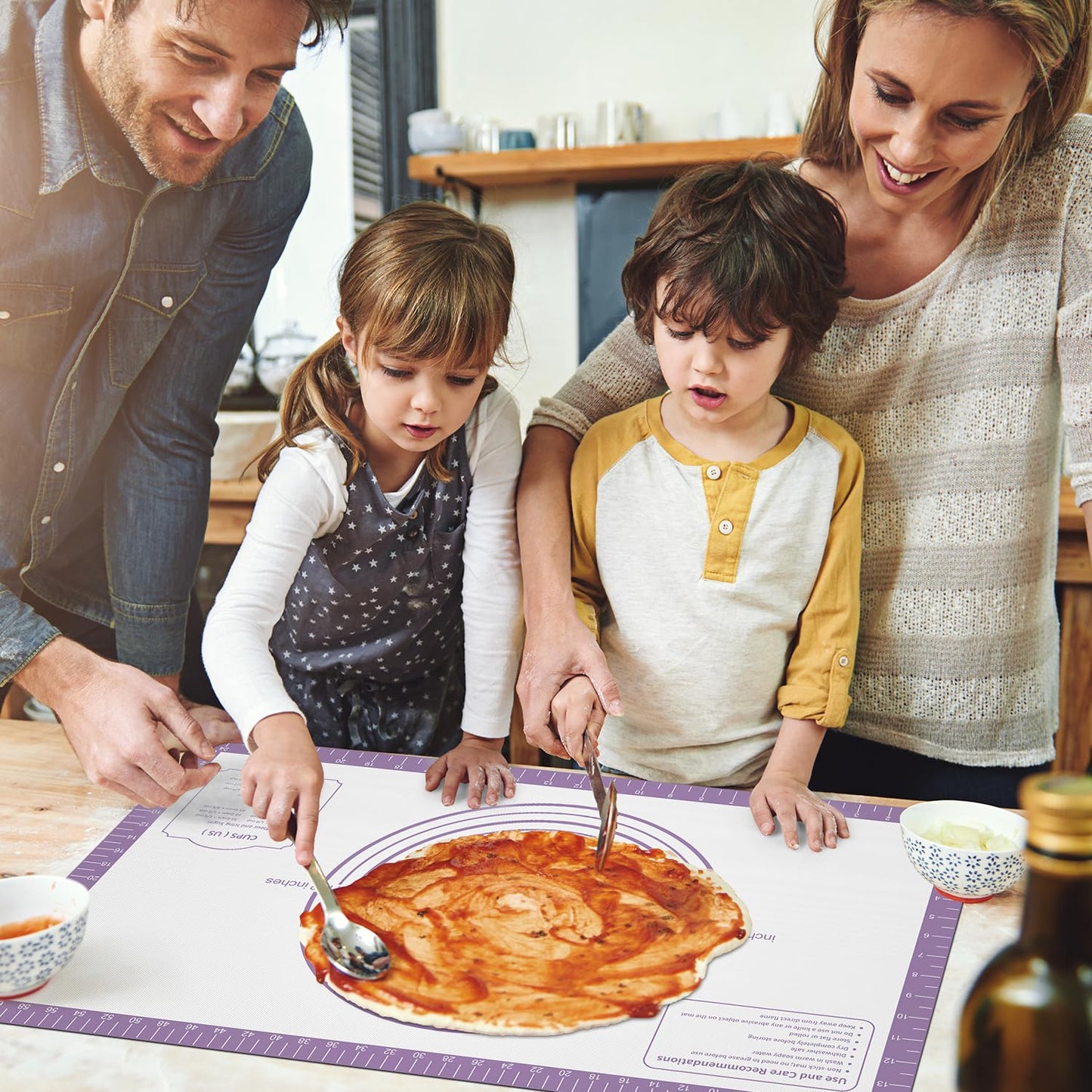 Silicone Mat for Baking, Non Stick Silicone Pastry Mat for Dough Pie Crust, Rolling Mats for Making Cookies Macarons Bread, Easy to Clean& Store