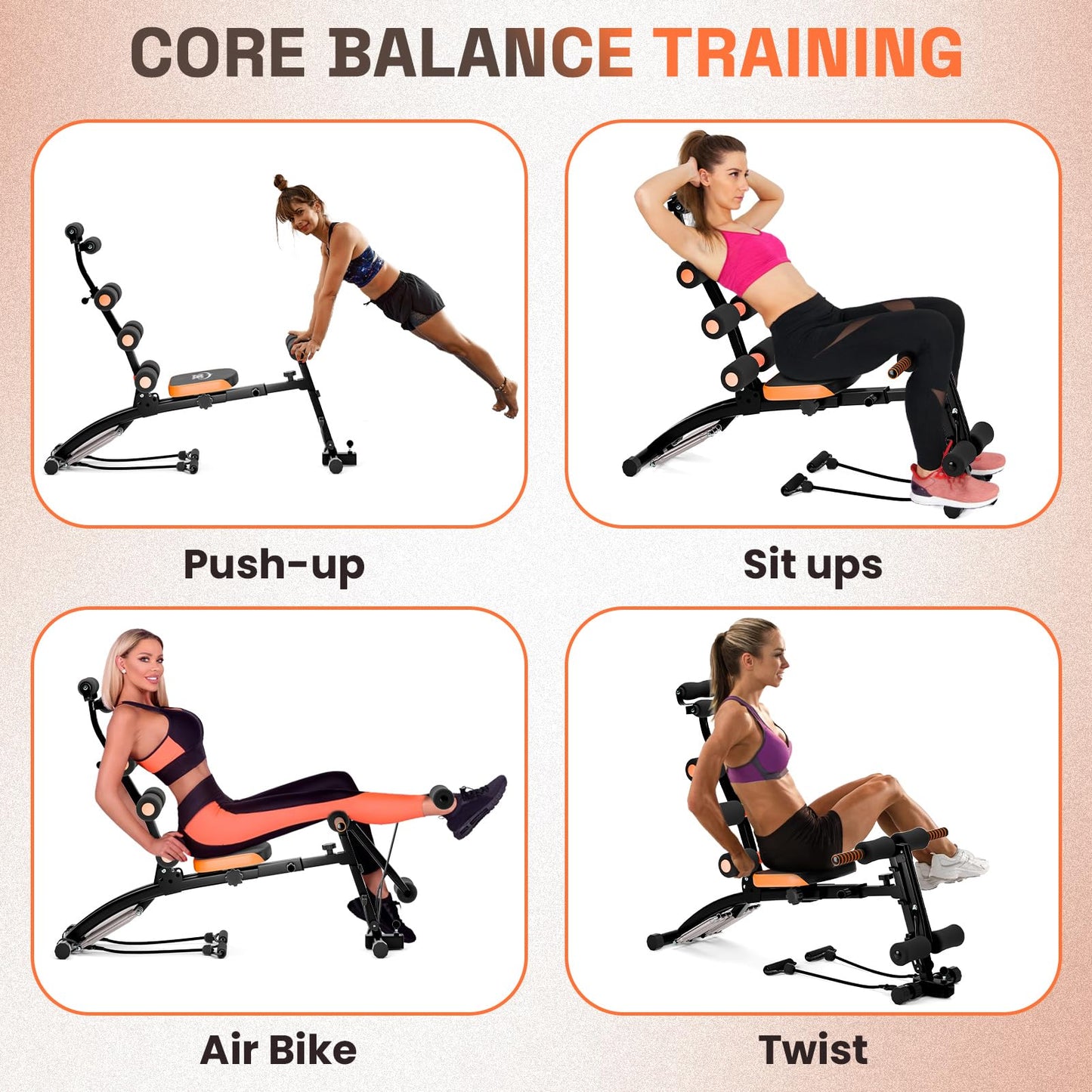 Ab Machine for Home Gym | Adjustable Ab Trainer Bench for Full Body Workout | Multi-Functional Sit Up Machine | Exercise Chair with 300 LBS Weight Capacity