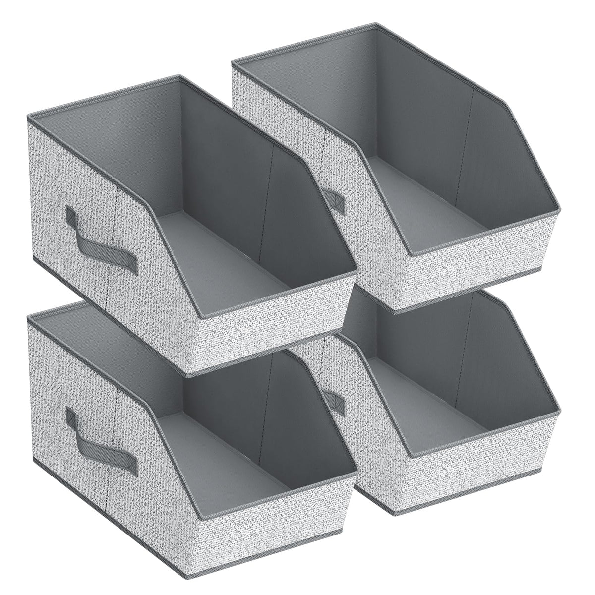 Homsorout Large Closet Storage Cubes - Closet Storage Bins with Dual Handles for Clothes, Towels, Toys, Shelf Organizer Bins for Bedroom, Nursery, Shelves, Small Spaces, Ant Light Gray, 4 Pack
