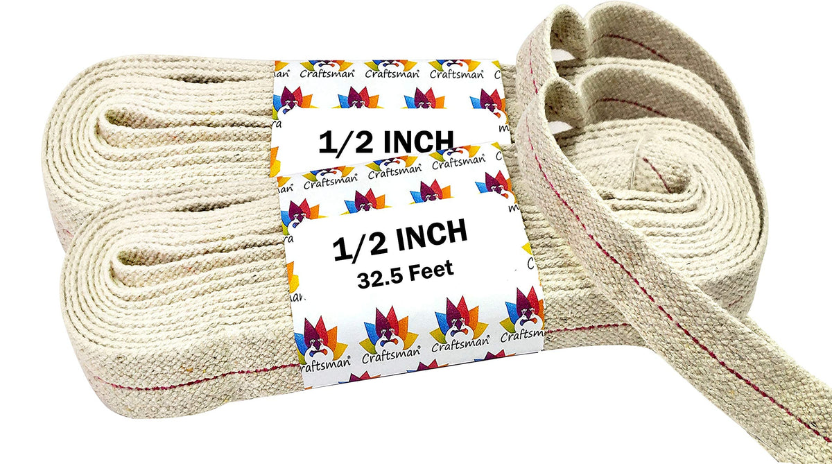 Craftsman Flat Cotton Wicks, 1/2 Inch, 65 Feet, for Kerosene Oil Lamps, White, Model DIYA102, 2 Roll Pack