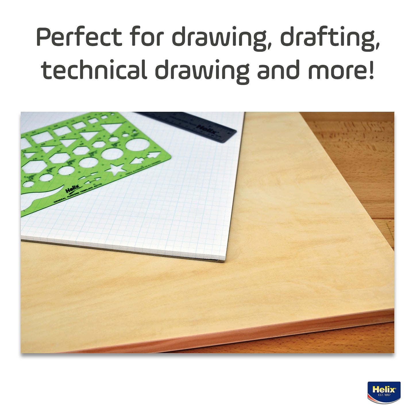 Maped - Helix Wooden Lightweight Drawing Board 20 x 26 Inch - Sketching Outdoors - Warp-resistant Design - Prevents Warping & Perfect for T-Squares - Portable and Lightweight