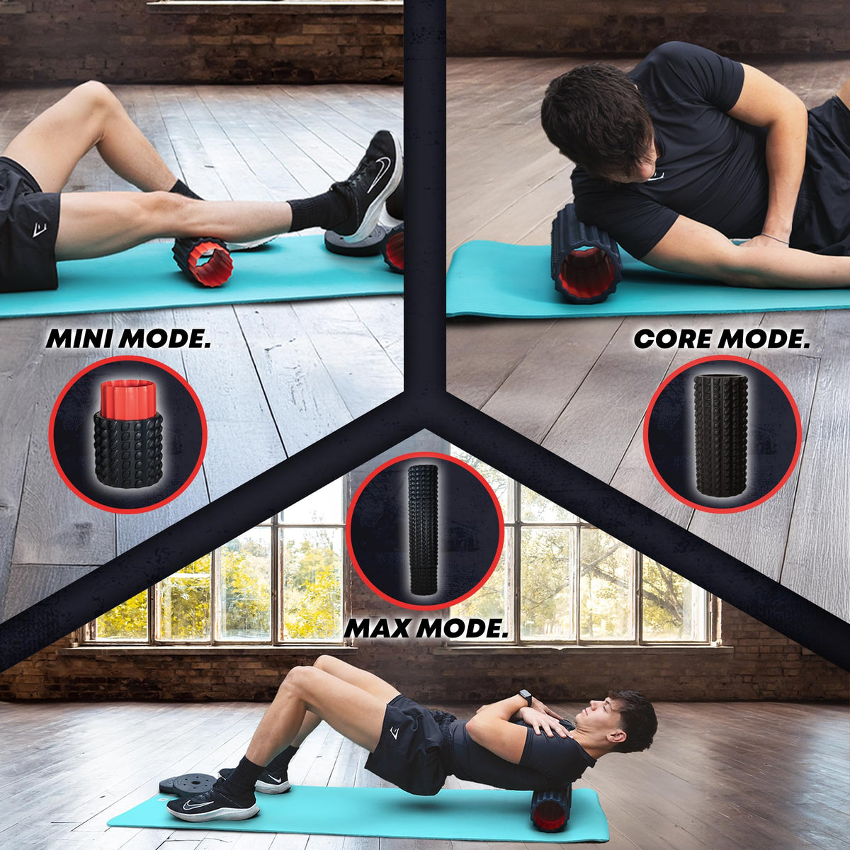 5-in-1 Long Foam Roller, 23" Long Back Roller for Physical Therapy with 5 Different Length Options, Muscle Trigger Points - Relieves Pain with Muscle Massage: Back, Shoulder, Foot, Legs, Arms, Neck