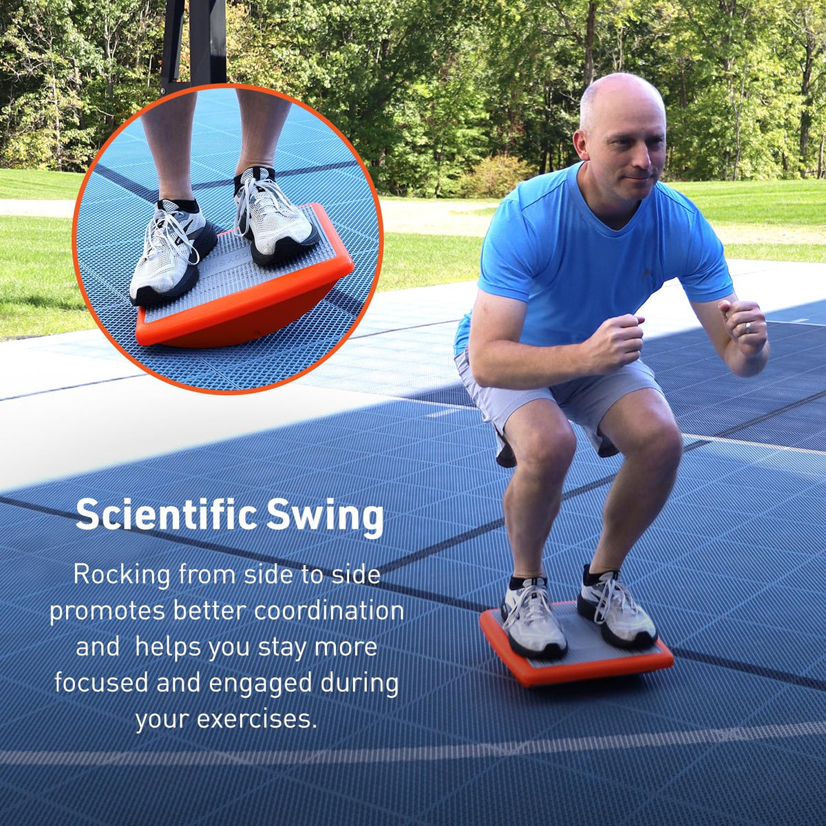 Body Sport Rocker Board for Balance Training, Ankle Rehab and Physical Therapy | Non-Skid Wobble Board for Standing Desk and Home Gym | 14 In. | 400 lb. Capacity