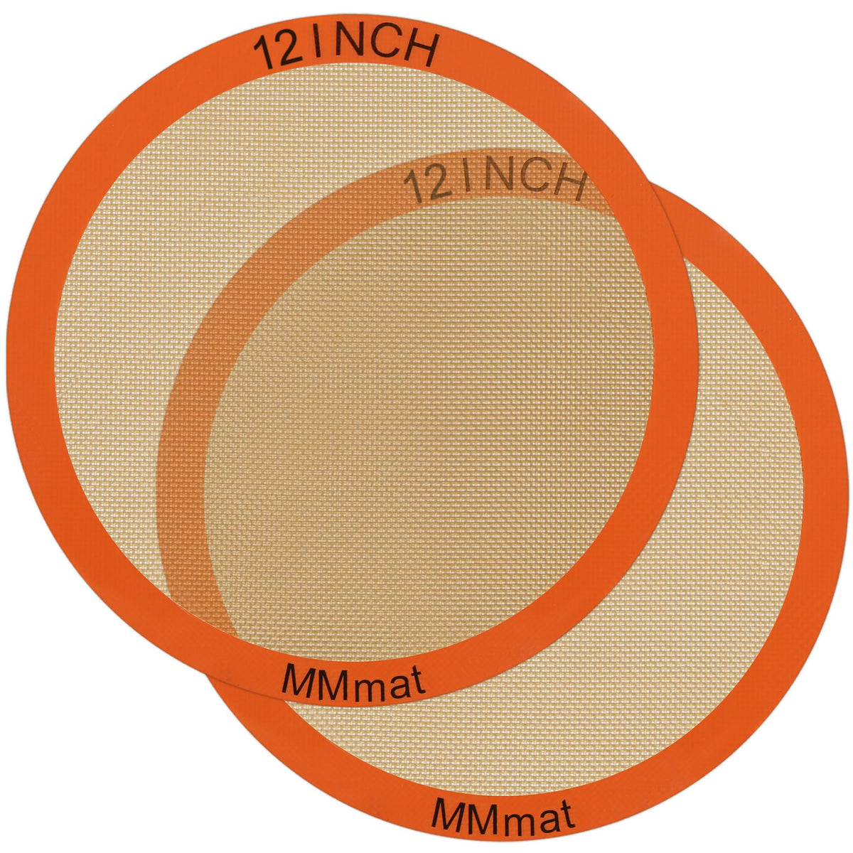MMmat Silicone Baking Mats Set of 2 Round Non-Stick Reusable Air Fryer Linner - Best German Silicone - 12 inch