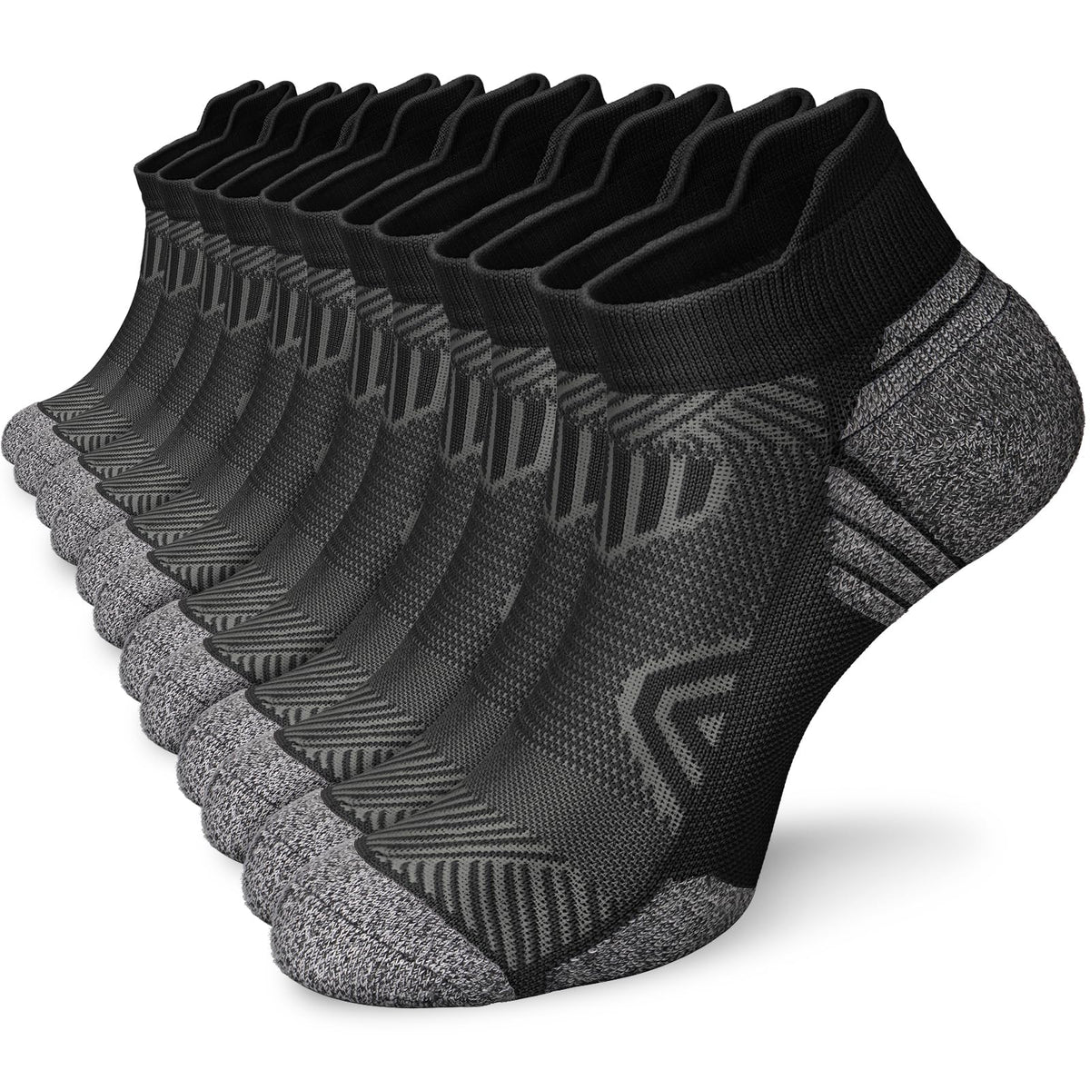 Sooverki Cushioned Cotton Ankle Compression Socks for Men Women 6 Pairs Wicking Low Cut Arch Support Plantar Fasciitis Socks Travel Runner Gifts