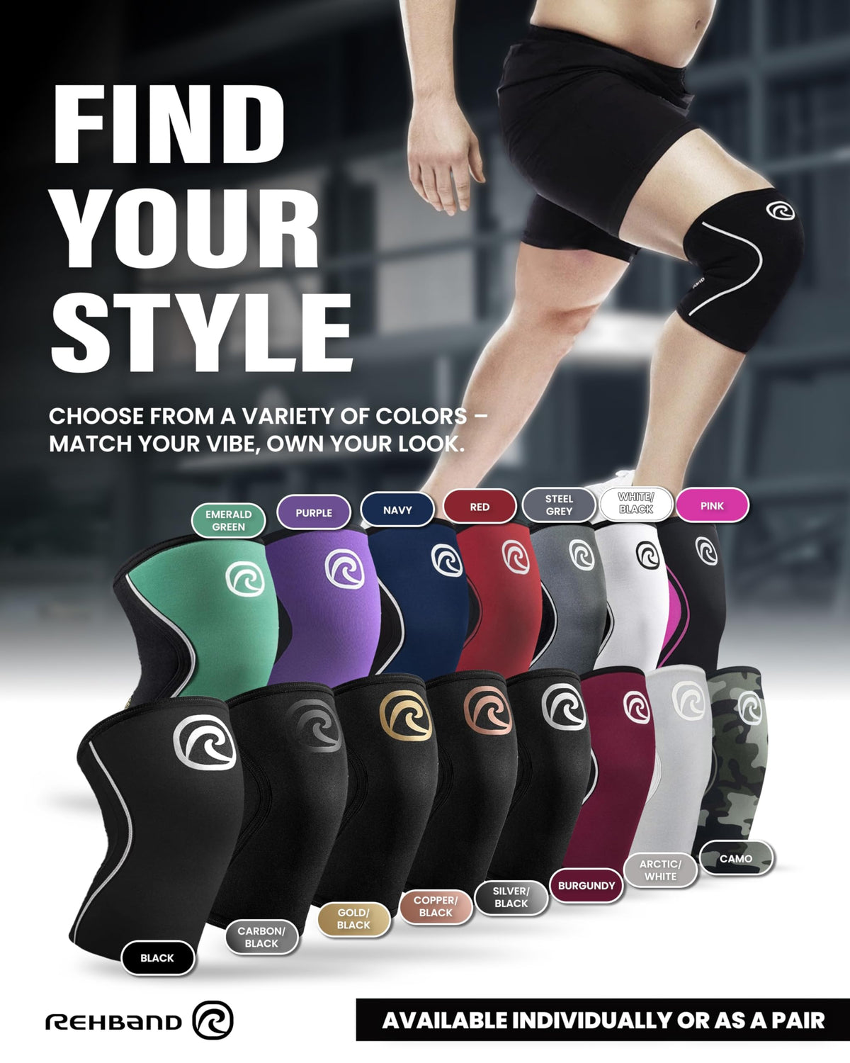 Rehband 5mm Knee Sleeves for Functional Training, Cross-Training & Powerlifting, Weightlifting Knee Support made of Neoprene, Unisex, Colour:Emerald Green - 1 Pair, Size:Medium