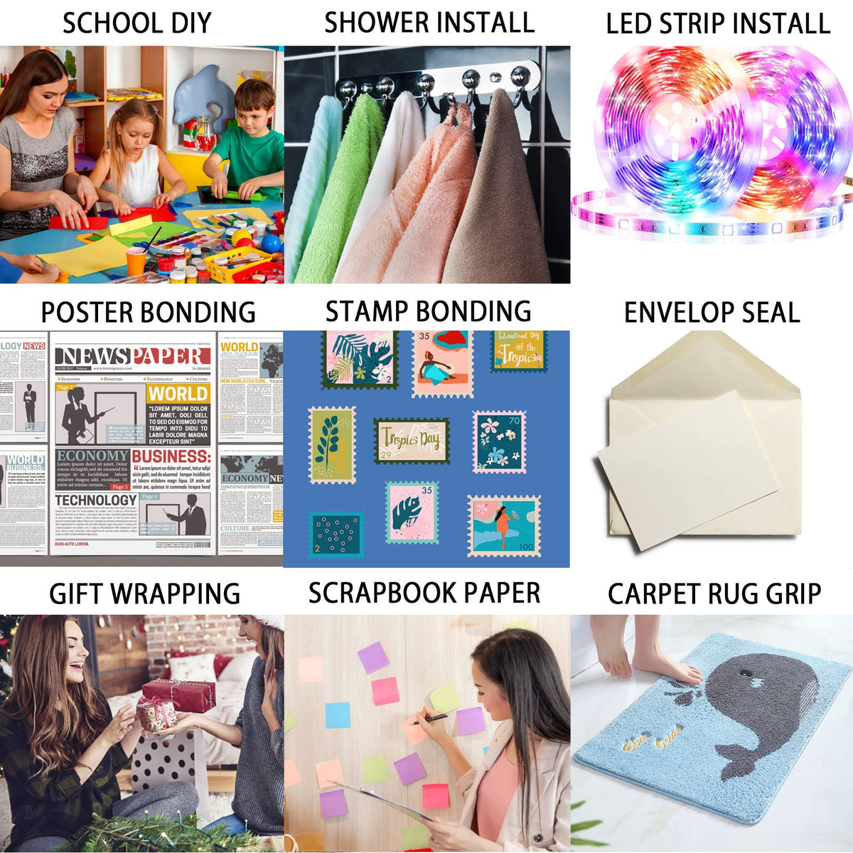 300LSE 3M Double Side Tape Heavy Duty 36ft, Clear Mounting Tape Removable for Scrapbook,Transparent Sticky Tape Picture Hanging Strips, Adhesive Tape for LED Poster Art Craft