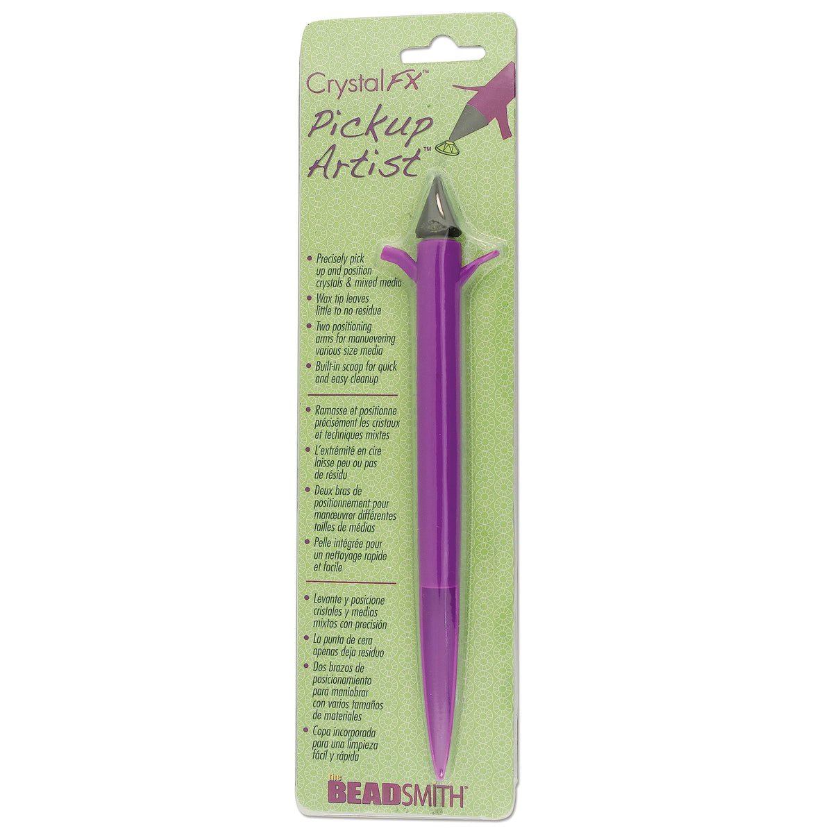 The Beadsmith Pickup Artist - CrystalFX - 6.5 inches - Waxed tip with 2 Positioning arms - Tool for Working with Crystals, Rhinestones, Seed Beads, Flat Back Stones, Diamond Painting & Nail Art
