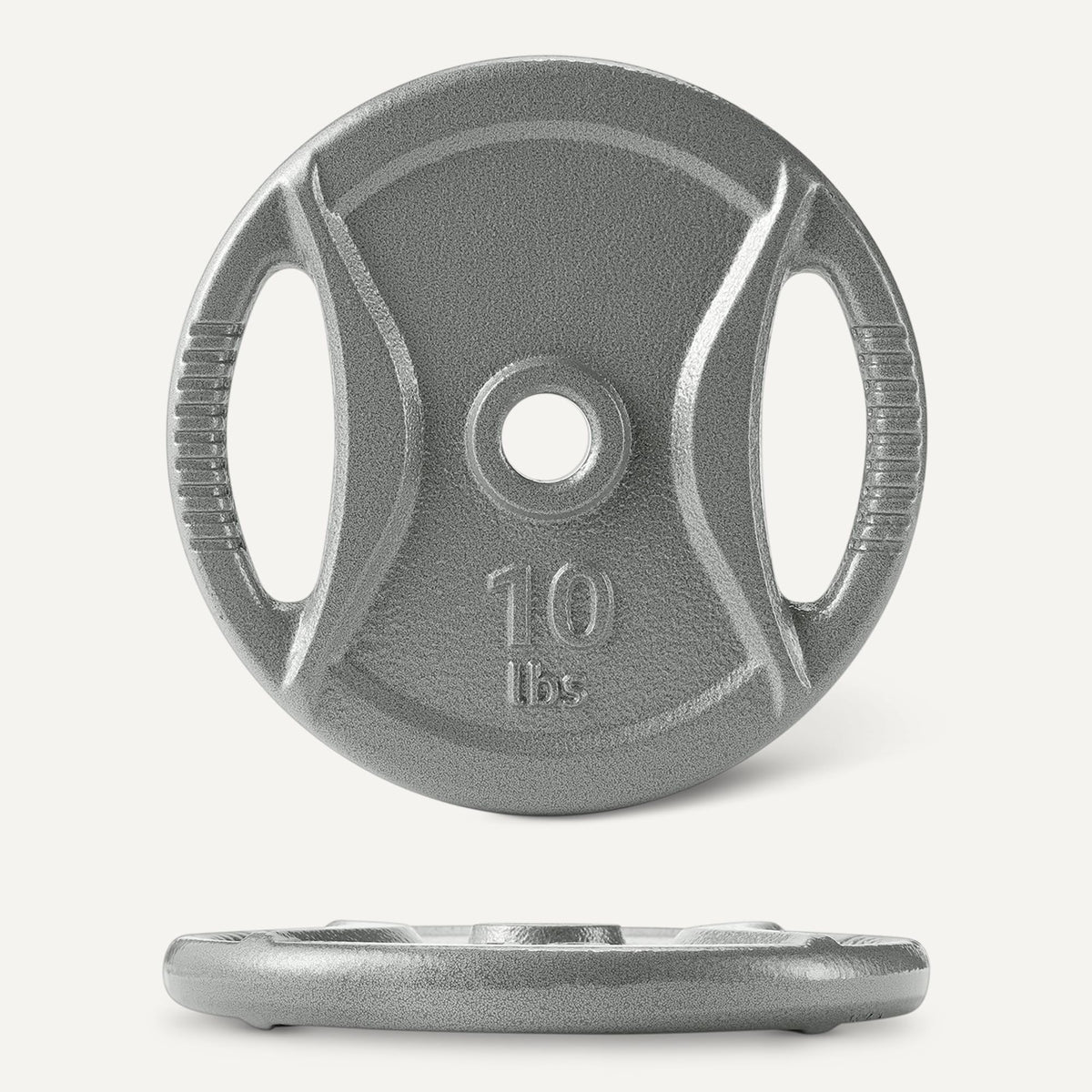 Amazon Basics 1-Inch Grip Weight Plates, 10 lb, Strength Training, Home Gym, 4 Pack