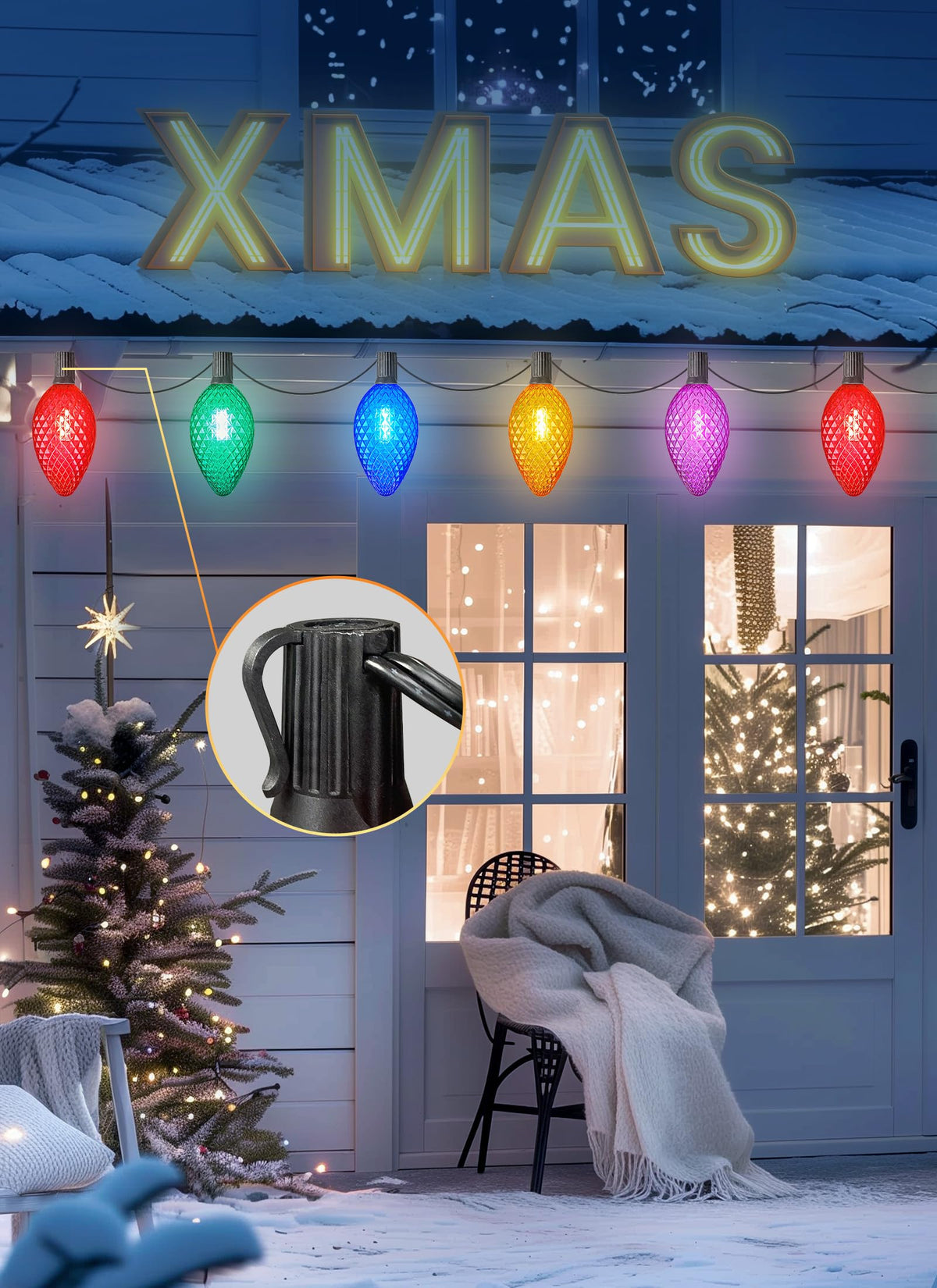 Minetom Solar Christmas Pathway Lights - 32FT 20 LED, 2 Pack, Multicolor Strawberry, Polycarbonate, 8 Modes with Timer