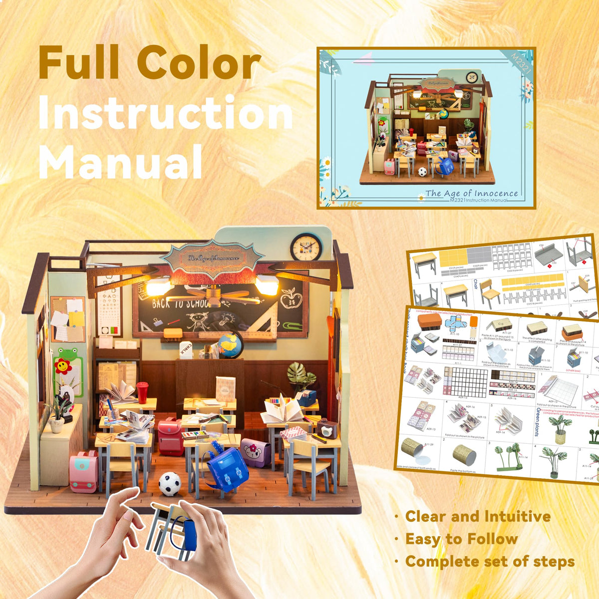 Flever Dollhouse Miniature DIY House Kit Creative Room with Furniture for Romantic Valentine's Gift(The Age of Innocence)