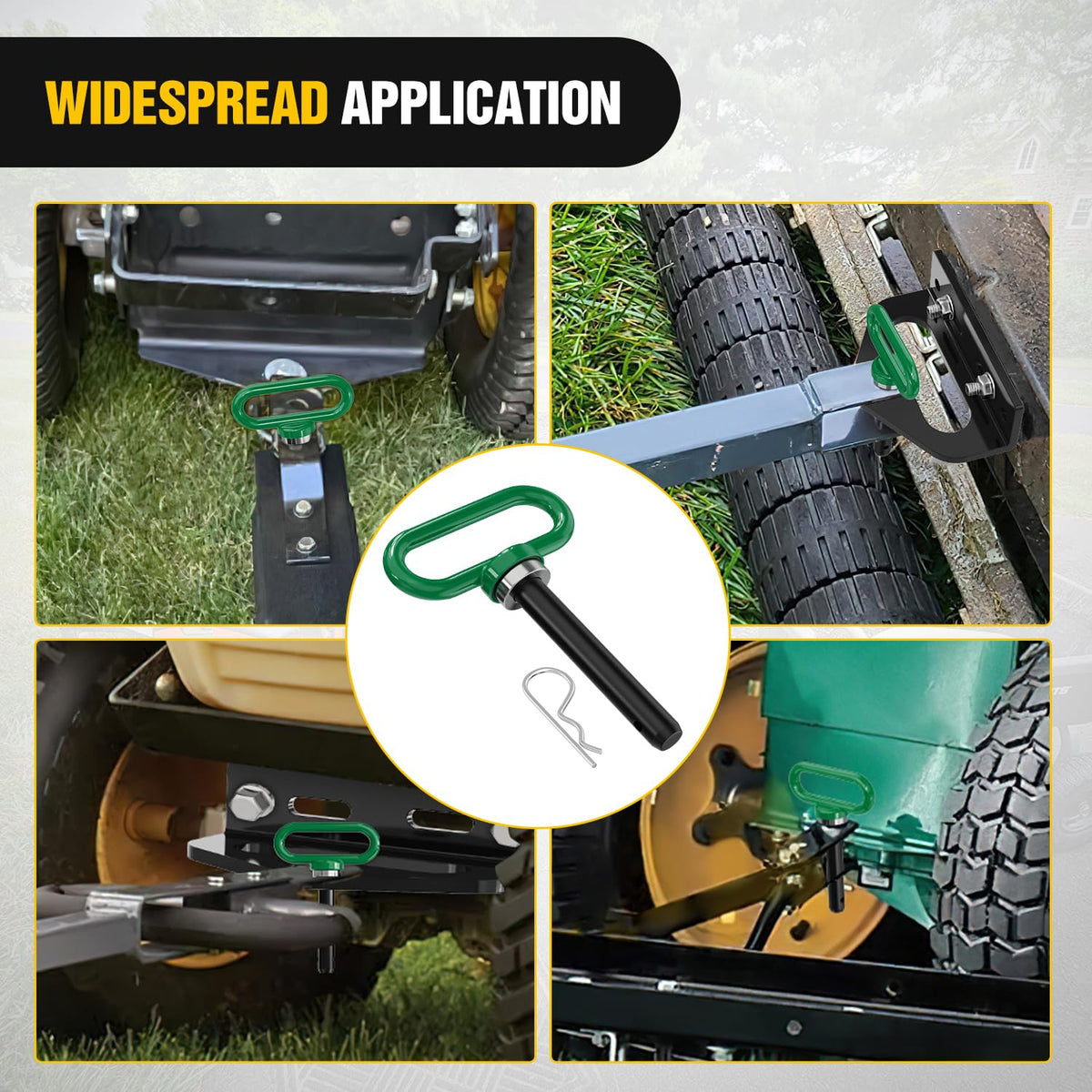 Nilight 5/8 Inch Diameter Heavy Duty Ultra Strong Neodymium Magnet Trailer Hitch Pin Green for Lawn Mower, Tractor, Towing Cargo, ATV Trailer