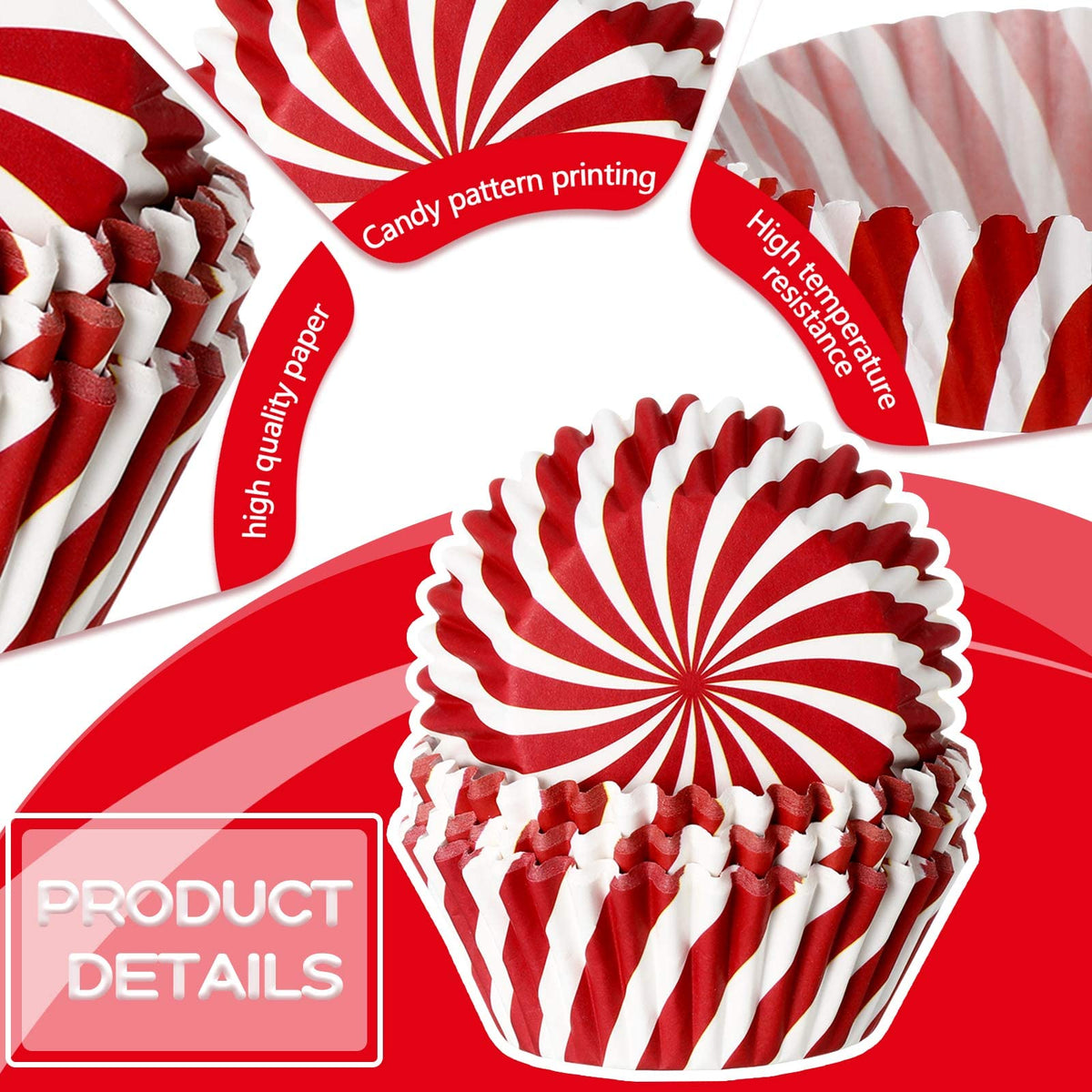 600 Pieces Christmas Cupcake Liners 6 Style Christmas Party Cupcake Holder Toppers Muffin Cups Wrappers Xmas Paper Baking Cups for Cake Candy Make Baking Supplies