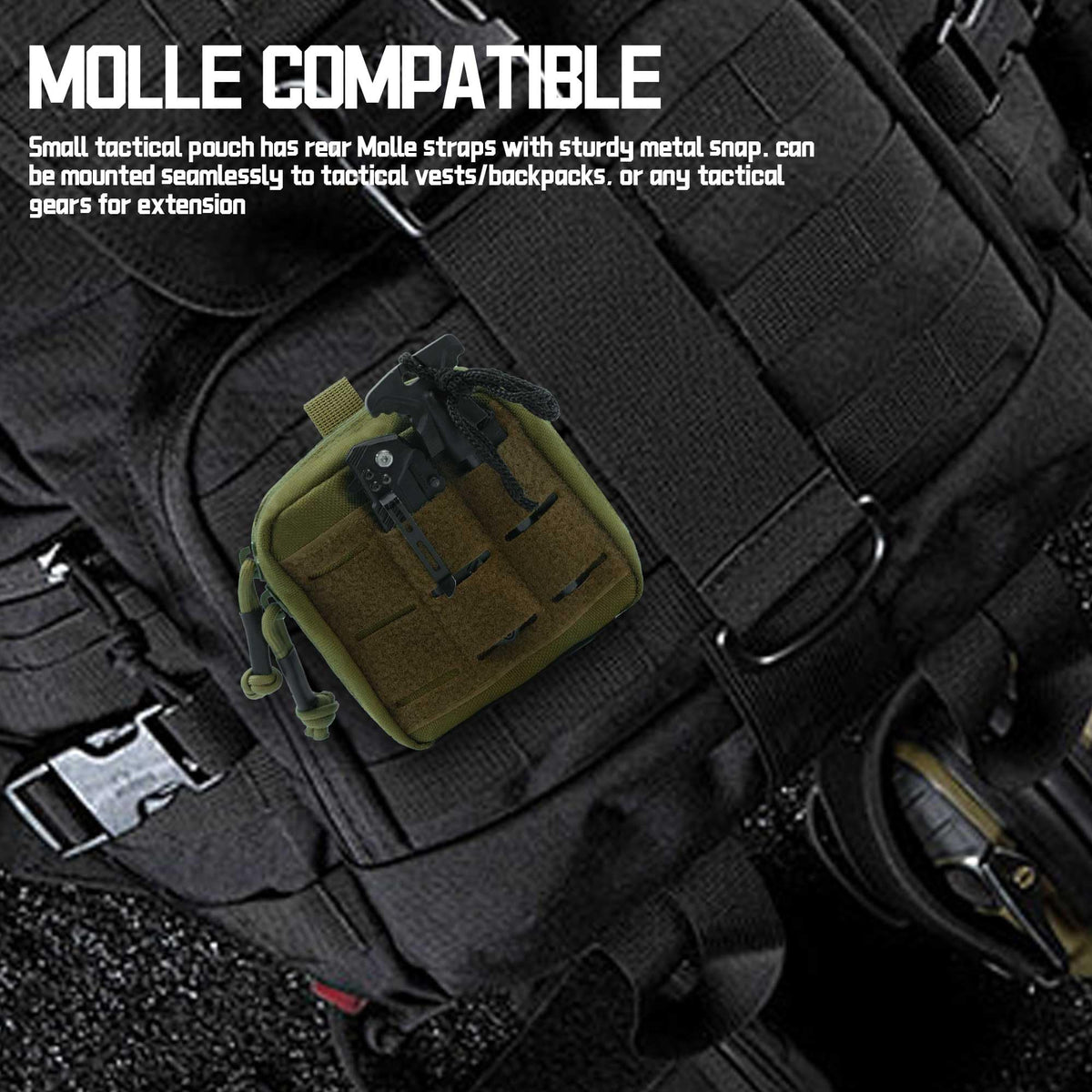 Small Admin Pouch Molle, Tactical Mini Utility Tool EDC Waist Belt Pouches Bag for Vest Backpack