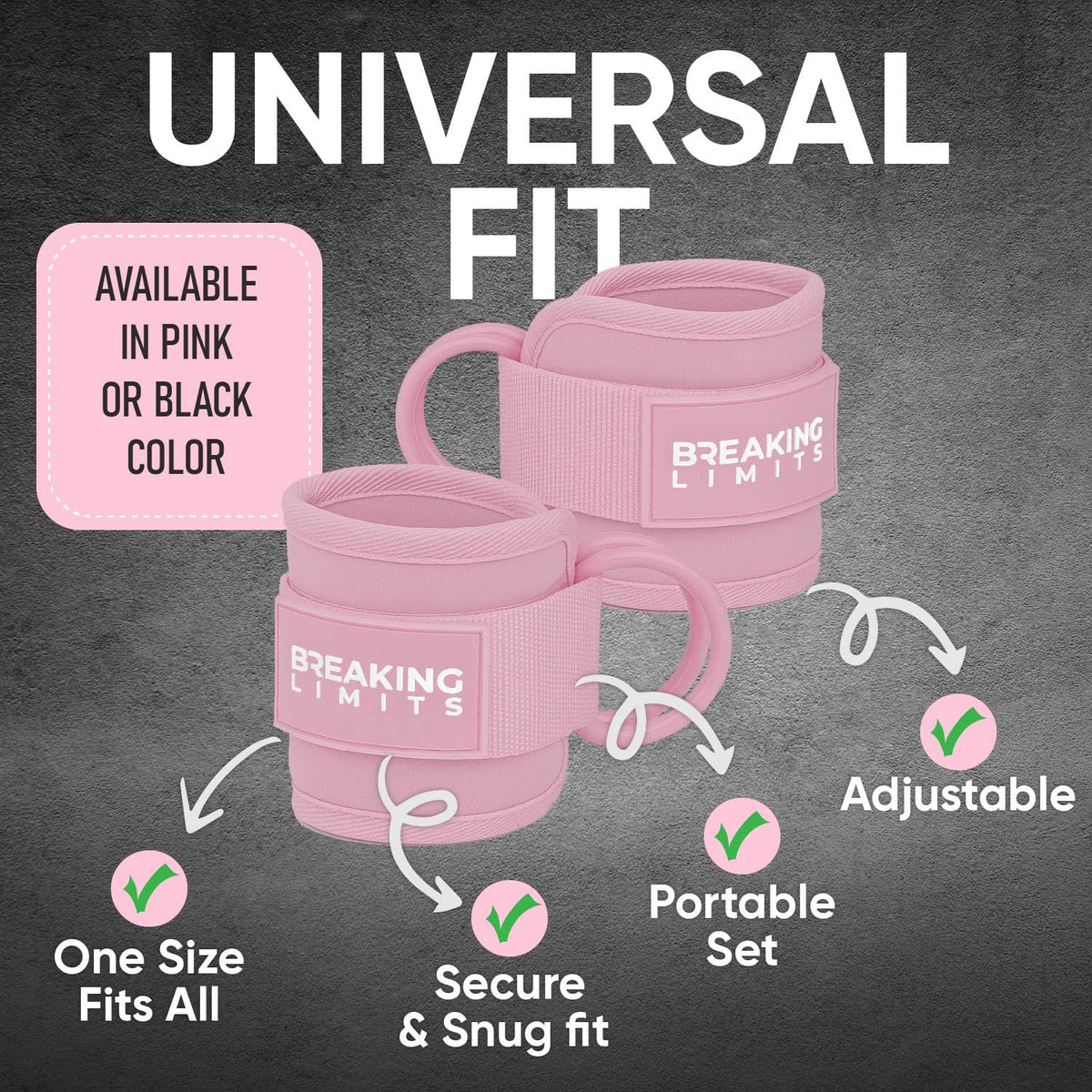 Pink Ankle Straps for Cable Machines Women - Cable Kick Back Ankle Cuffs for Cable Machine - Ankle Bands for Working Out - Tobilleras para Mujer Gym - Leg Cuffs for Gym Cable - Poleas para