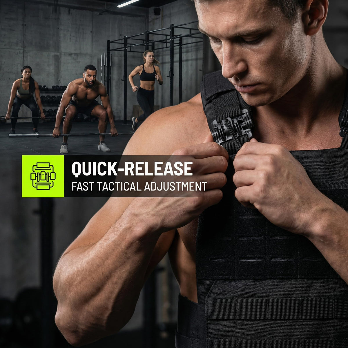 Adjustable Weighted Vest for Men & Women – Fitness Workout Vest with Removable Weights, Breathable Mesh, Secure Adjustable Straps for Running, Walking & Strength Training (Black)