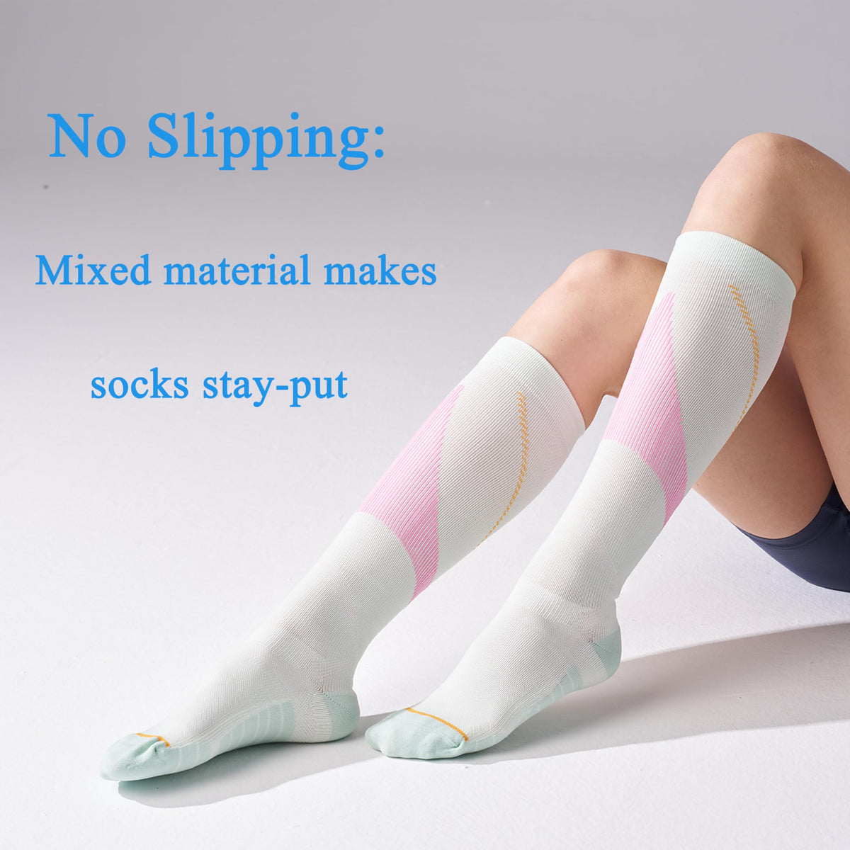 Mosithings 4 Pairs Compression Socks For Women 15-20mmHg Graduated Compression Circulation Support Socks For Flying, Color Mix2,S/M