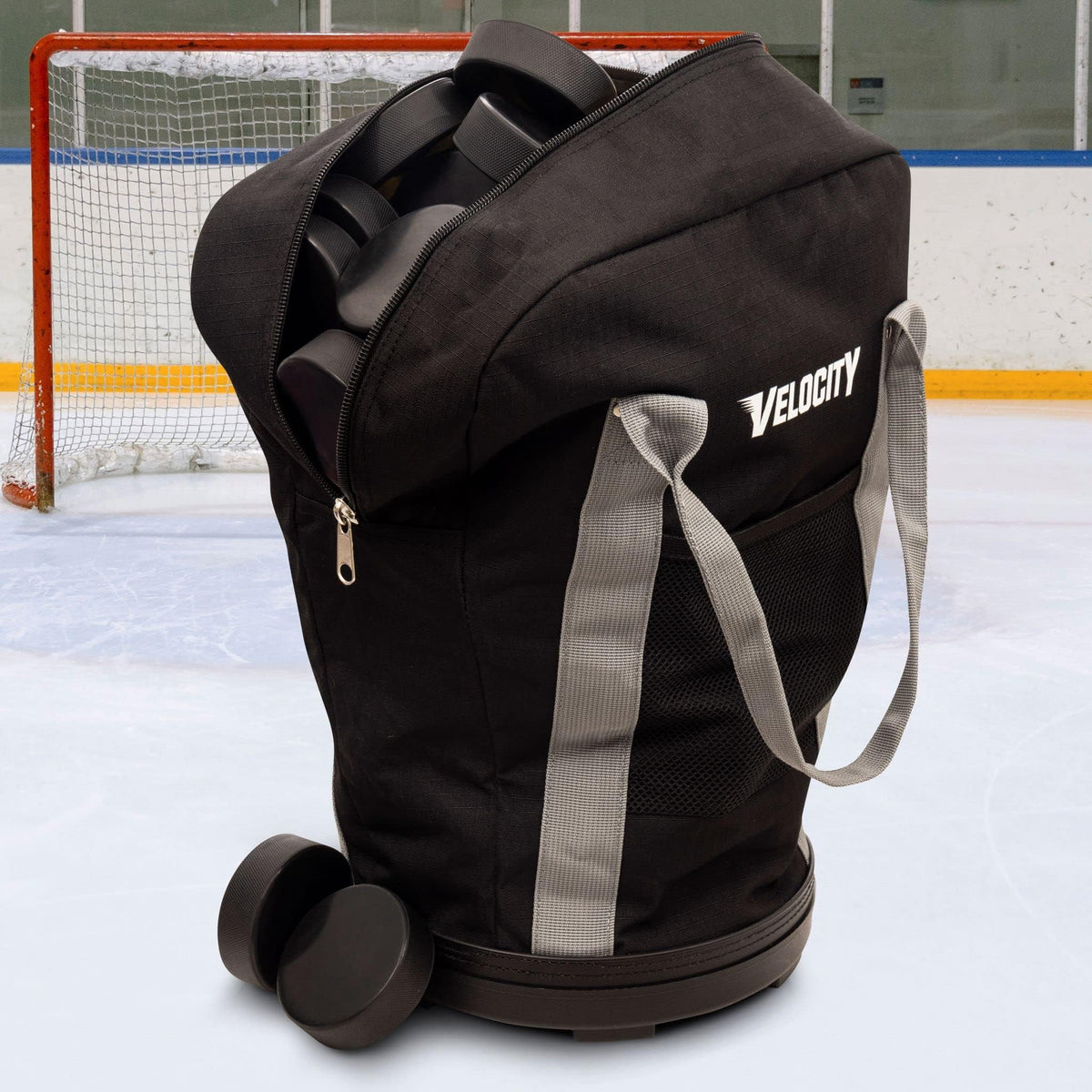 Velocity Heavy Duty Multipurpose Ball Bag with Durable Bottom - Holds up to 60-72 Balls - Ideal for Lacrosse, Baseball, Pickleball, Tennis & More, Black