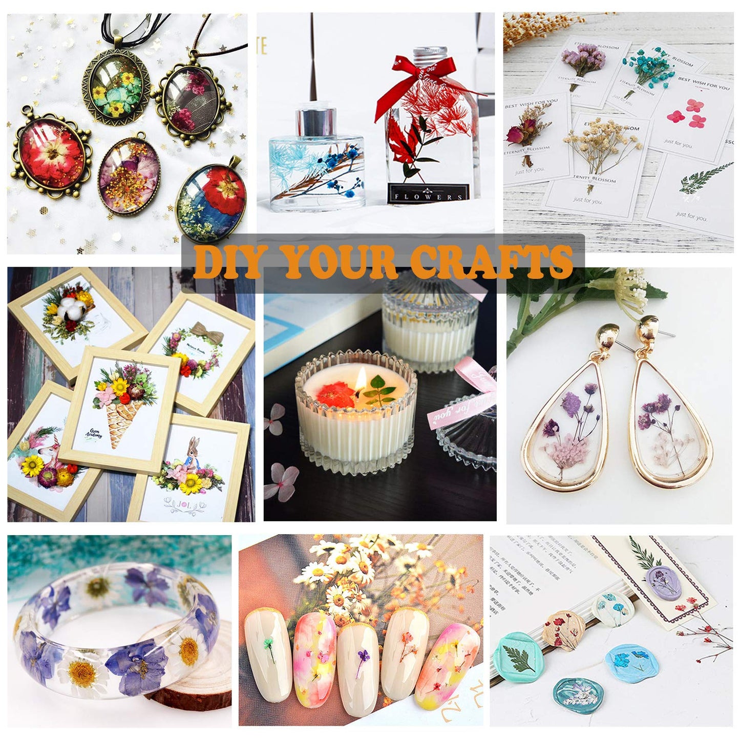 LUCISKY 132Pcs Purple Pressed Dried Flowers and Butterfly for Resin Molds, Real Natural Bulk Dry Floral Leaves Stickers for DIY Art Crafts, Jewelry, Candle, Soap Crafts Making