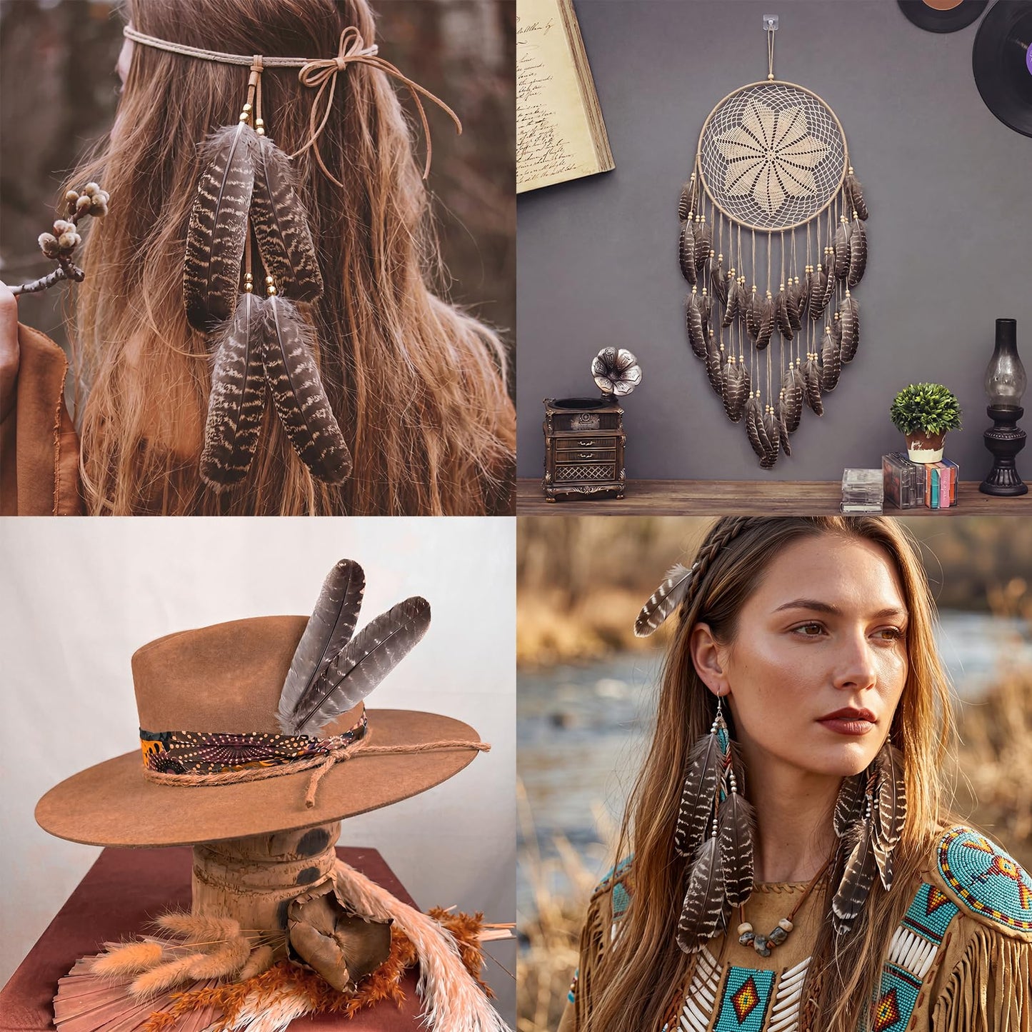 Natural Turkey Feathers, 30pcs 11-14 inch (27-35cm) Bulk Feathers for DIY Jewelry Hat Wedding Home Party Dream Catcher Supplies