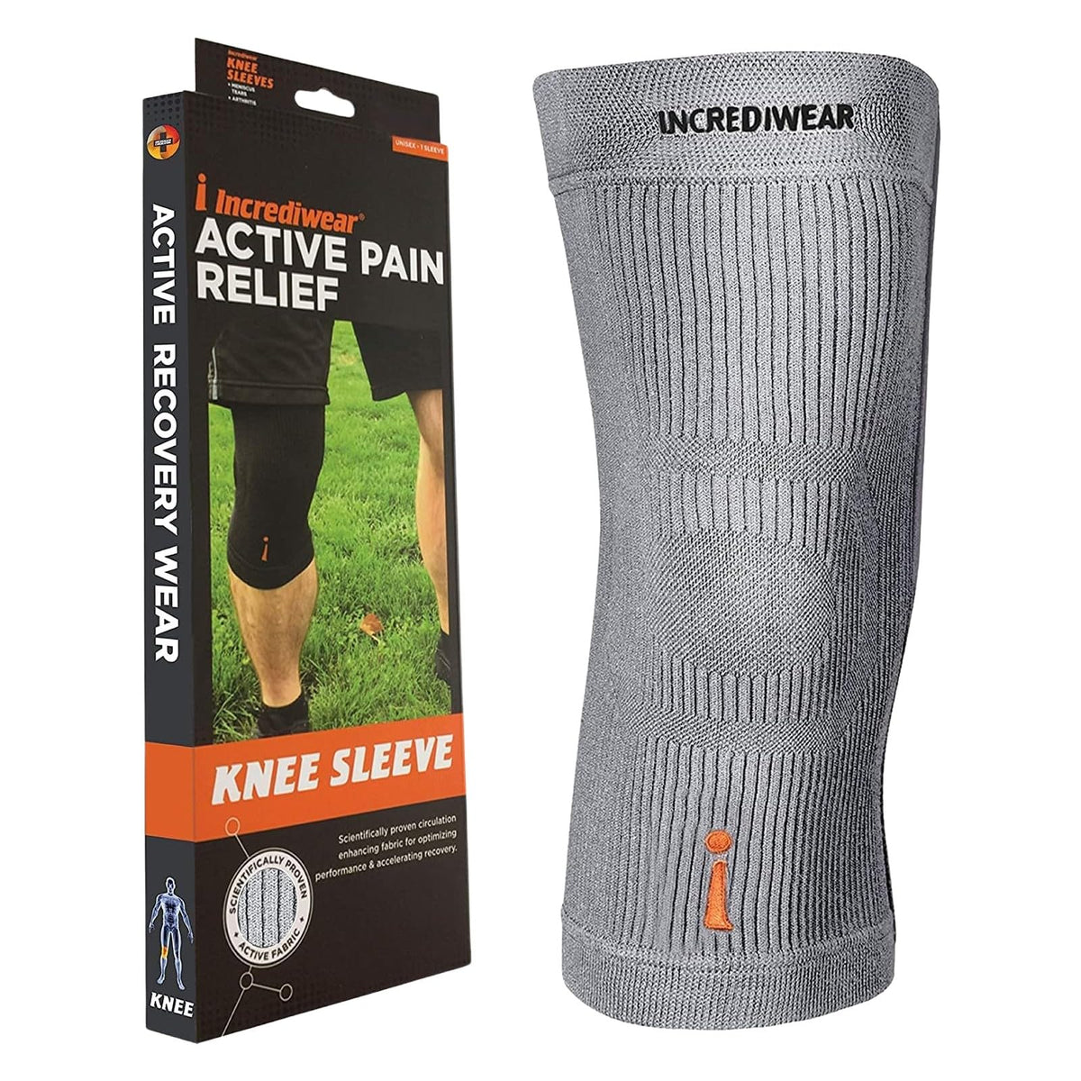 Incrediwear Knee Sleeve – Knee Braces for Knee Pain, Joint Pain Relief, Swelling, Inflammation Relief, and Circulation, Knee Support for Women and Men, Fits 18”-22” Above Kneecap (Grey, X-Large)