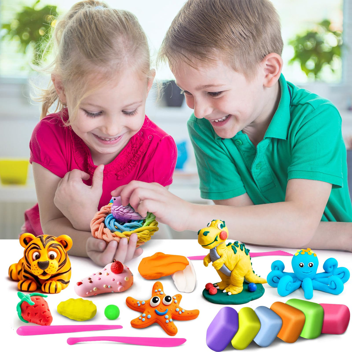 FAGNBED Air Dry Clay 82 Colors, Modeling Magic Clay Set with 3 Sculpting Tools, Arts Crafts Gift for Kids and Beginners