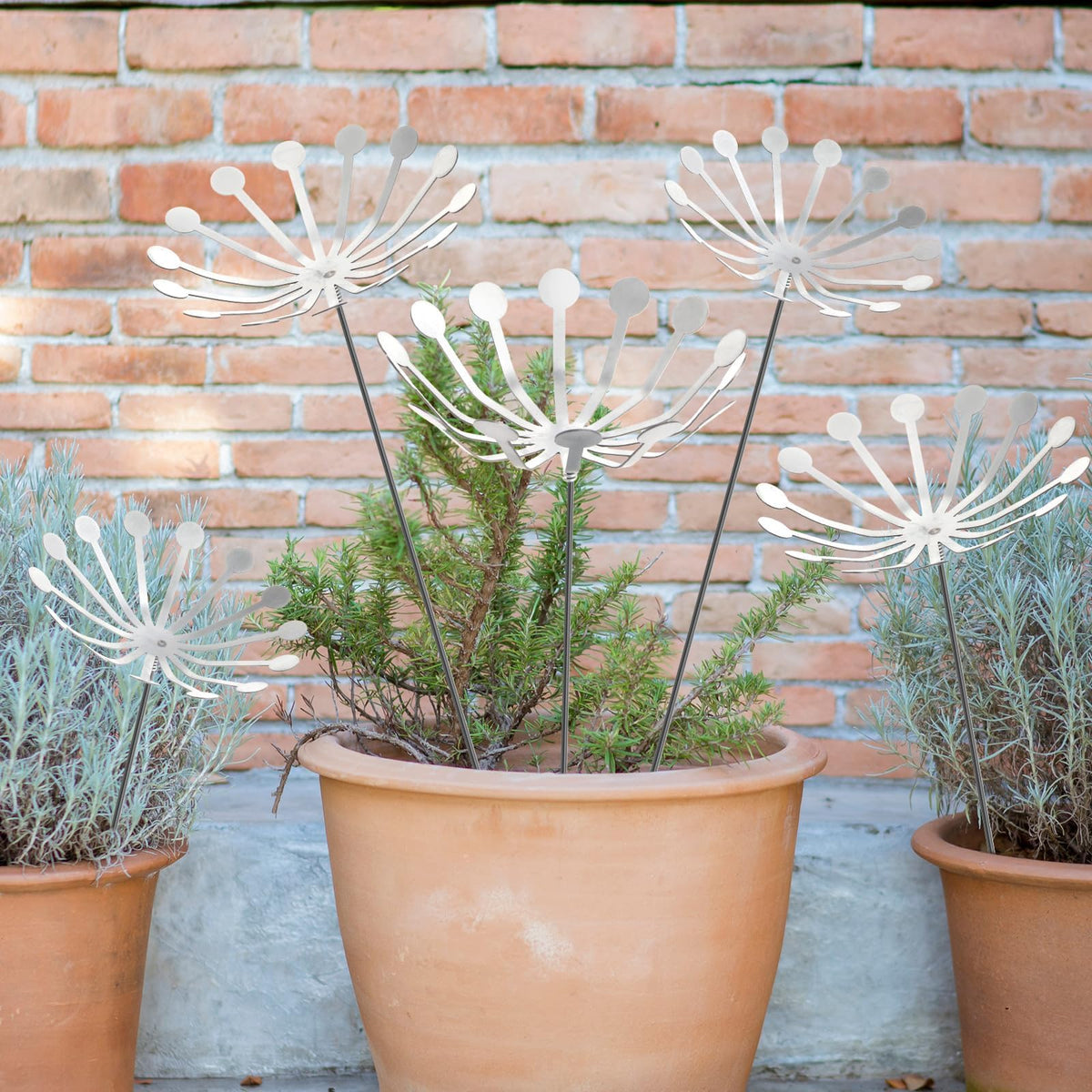 6Pcs Raw Dandelion Creativity Iron Art with Flower Stems Dandelions Garden Stake Metal Flower Pots Lawn Decor for Parents Gift Wedding Outdoor Furniture Home Yard Farm Courtyard Decoration