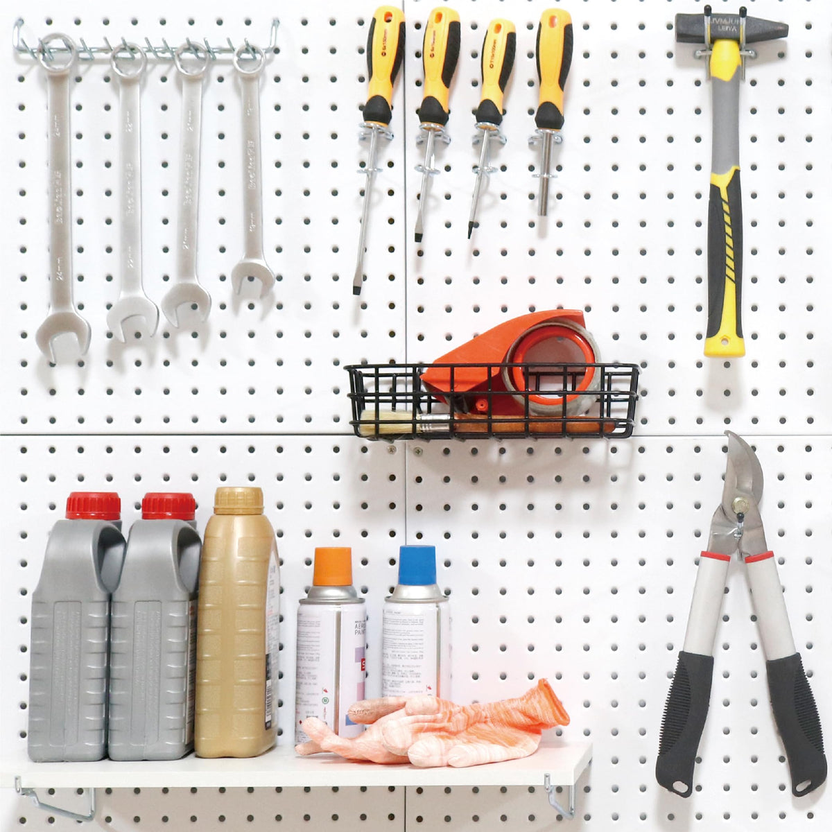 HUHOLE 88 Piece Pegboard Hooks Assortment Kit with Pegboard Bins Garage Tool Organizer Set Fits 1/8 and 1/4 Inch Peg Board Accessories for Workbench Craft Room and Kitchen Storage