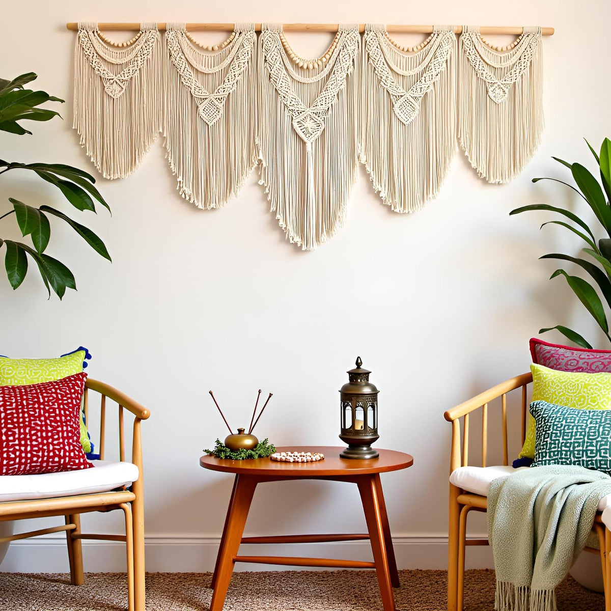 Extral Large macrame wall hanging, 71'' W x 32'' L boho wall art tapestry wall decor for urban entryway,living room,bedroom decor, headboard woven wall art, big fiber art over couch art for Yarn hallway