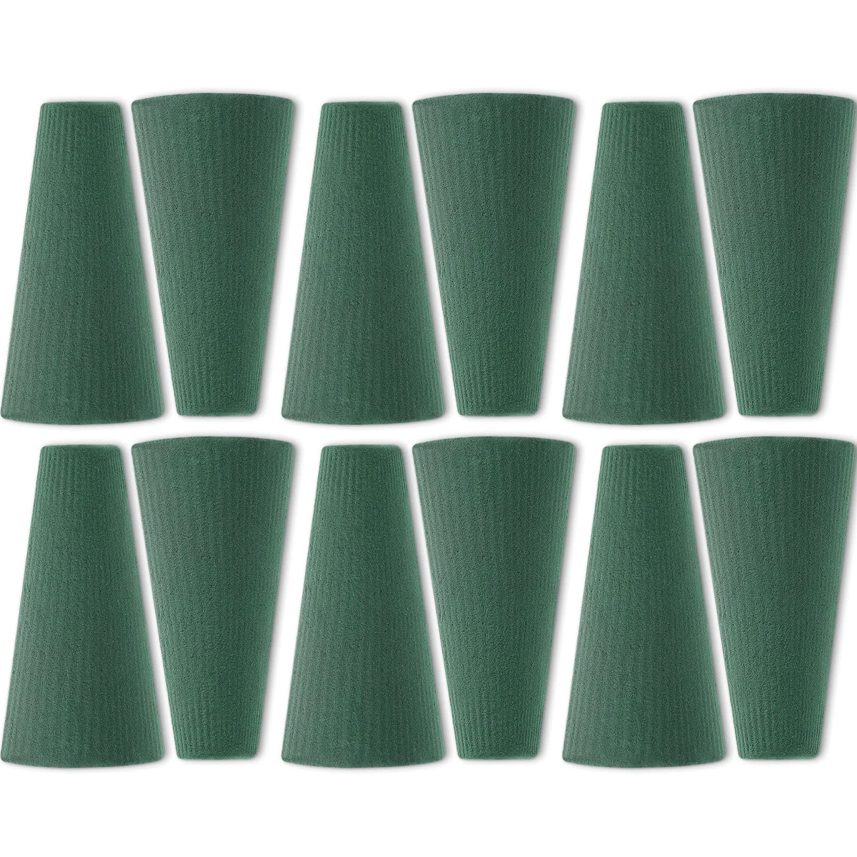 Shihanee 12 Pcs Floral Foam Cones for Artificial & Fresh Flowers, 4.72 x 2.8 Inch Wet & Dry Green Foam Blocks for Cemetery Vase Inserts, Wedding Centerpieces, and DIY Flower Arrangement Supplies