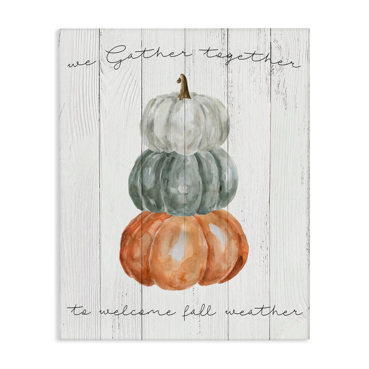 Stupell Industries 'Gather Together Fall Weather Pumpkins ', Canvas Art, 16 x 20 Inches, Easy to Hang and Sturdy, Made in USA, by Livi Finn