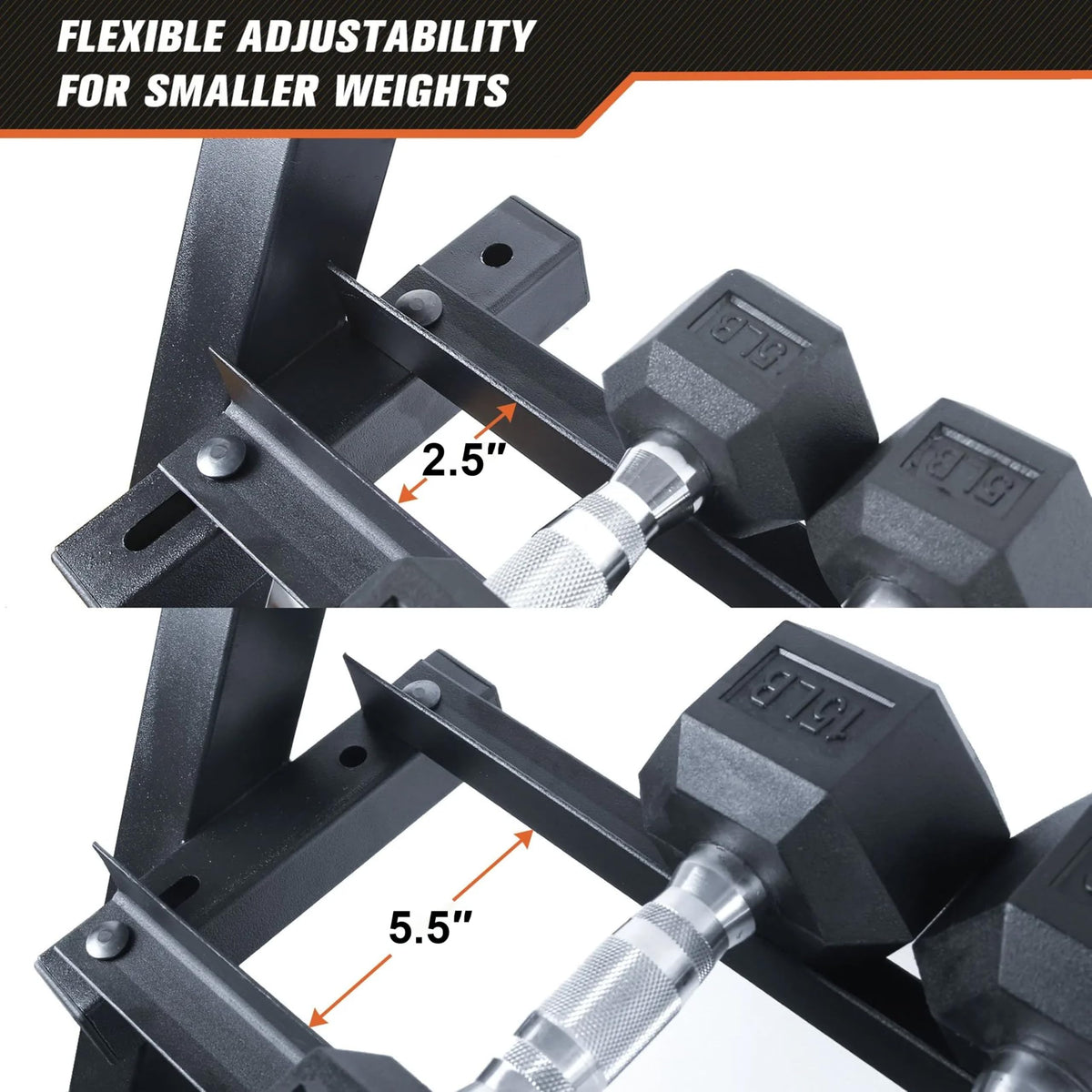 JDGG Dumbbell Rack Adjustable 3-Tier Weight Stand for Home Gym, 1100LB Capacity Heavy Duty Weight Storage Rack for Dumbbells, Kettlebells