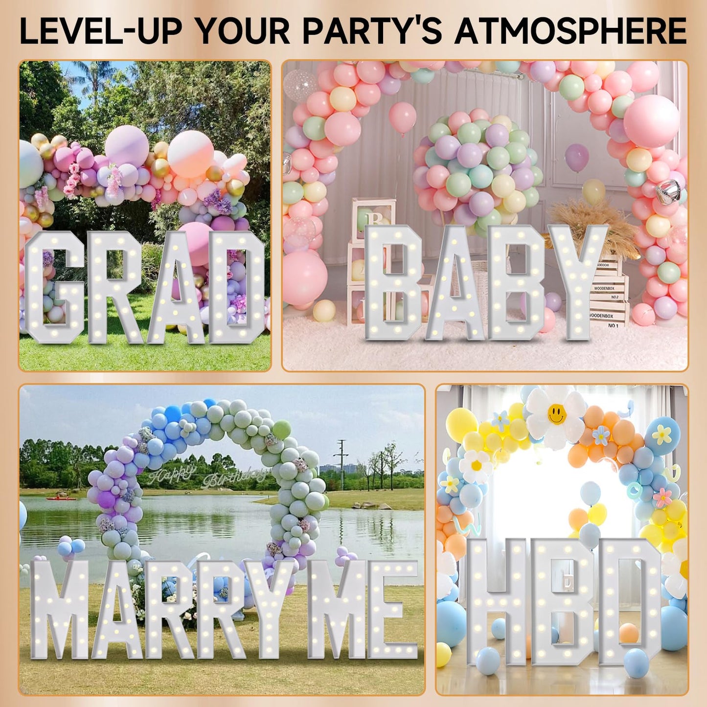 EUFONY Marquee Letters 4 Feet Tall, 4 FT Marquee Light Up Letters, Giant Light Up Letters 4FT for Birthday Party Baby Shower Gender Reveal Graduation Prom Decorations, Letter R with LED Lights DIY Kit