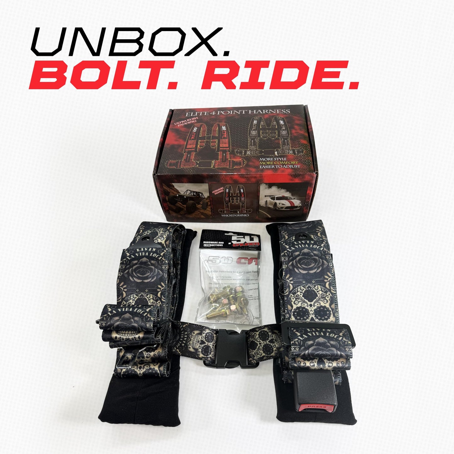 1pc 2" Black SFI Certified 5 Point Harness for Bucket Seat w/quick release Race Latch, Racing Harness 5 point Race Car UTV RZR 5pt [6071]