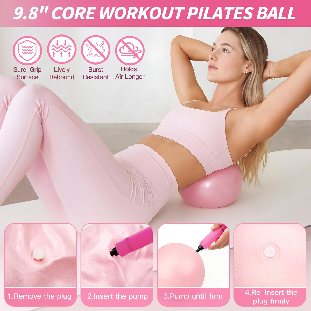 NANATI Pilates Kit 17PCS,Pilates Essential Kit for Women, Pilates Equipment with 14.5" Pilates Ring and Ball,8 Resistance Bands,Dumbbells & Grip Socks Accessories, Home Pilates Workout Kit for Starter