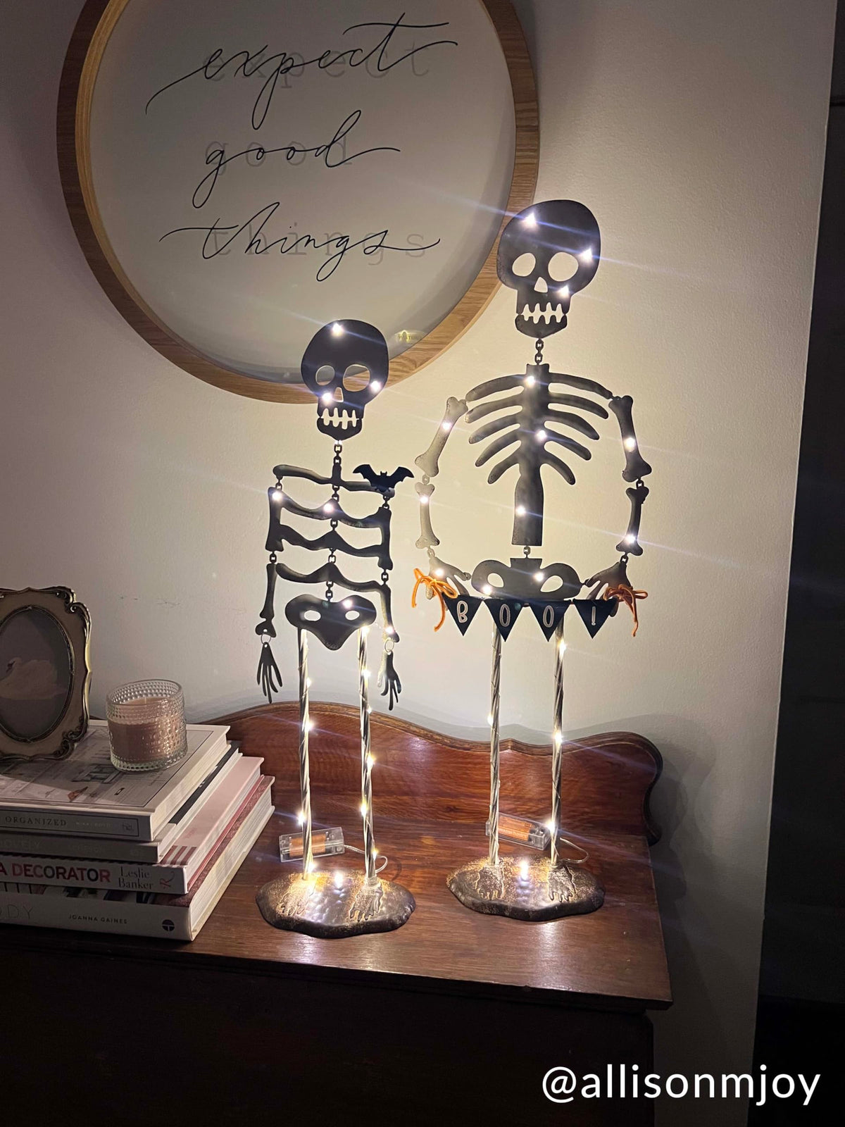 Mud Pie Halloween Large Light Up Skeleton Sitter