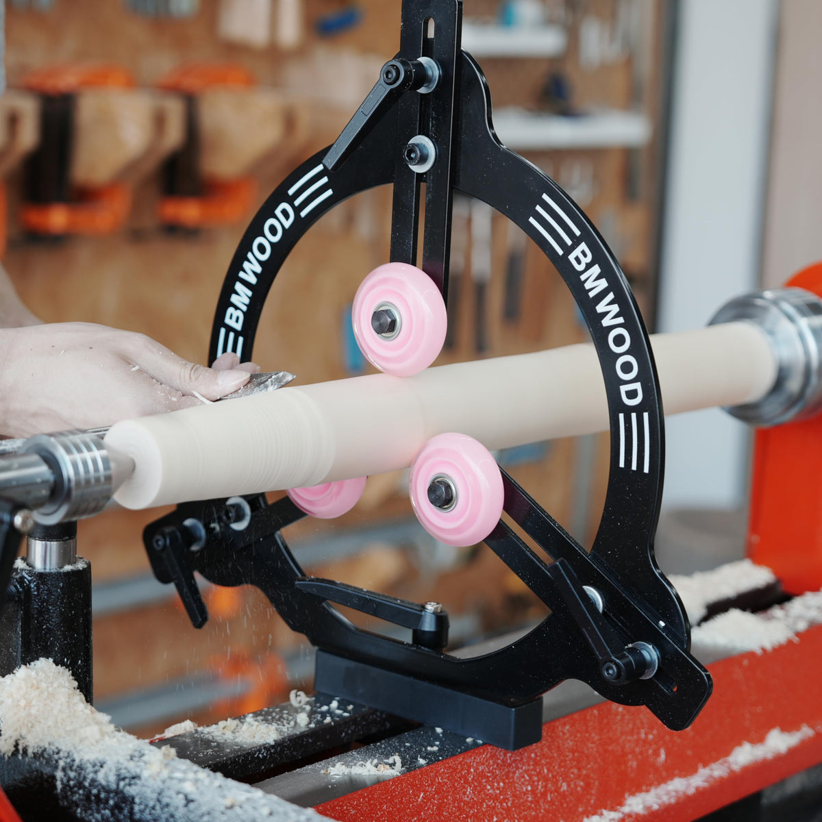 BMWOOD Woodturning Steady Rest MC-FS7 for 12inch,14inch and 16inch Swing Size Lathe for Spindle Woodturning.