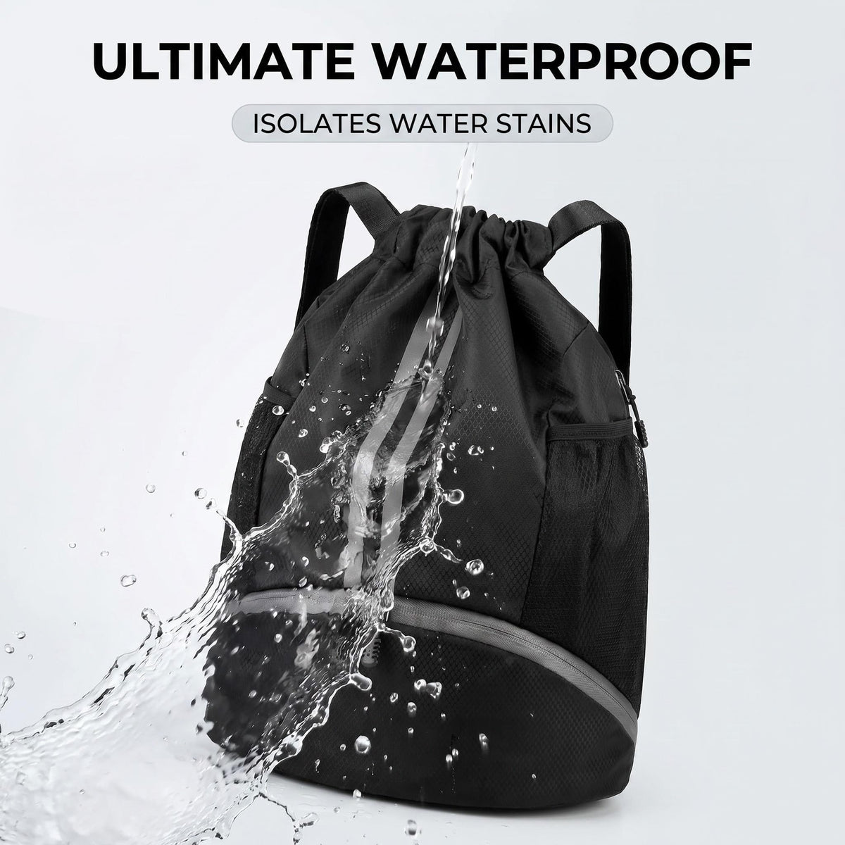 MWODC 2-Pack Drawstring Backpack Bags with Shoe Compartment, Large Capacity Basketball Bag, Water-Resistant, Lightweight, for Soccer, Basketball, Sports, Swimming, Beach, Soccer Bag for Men