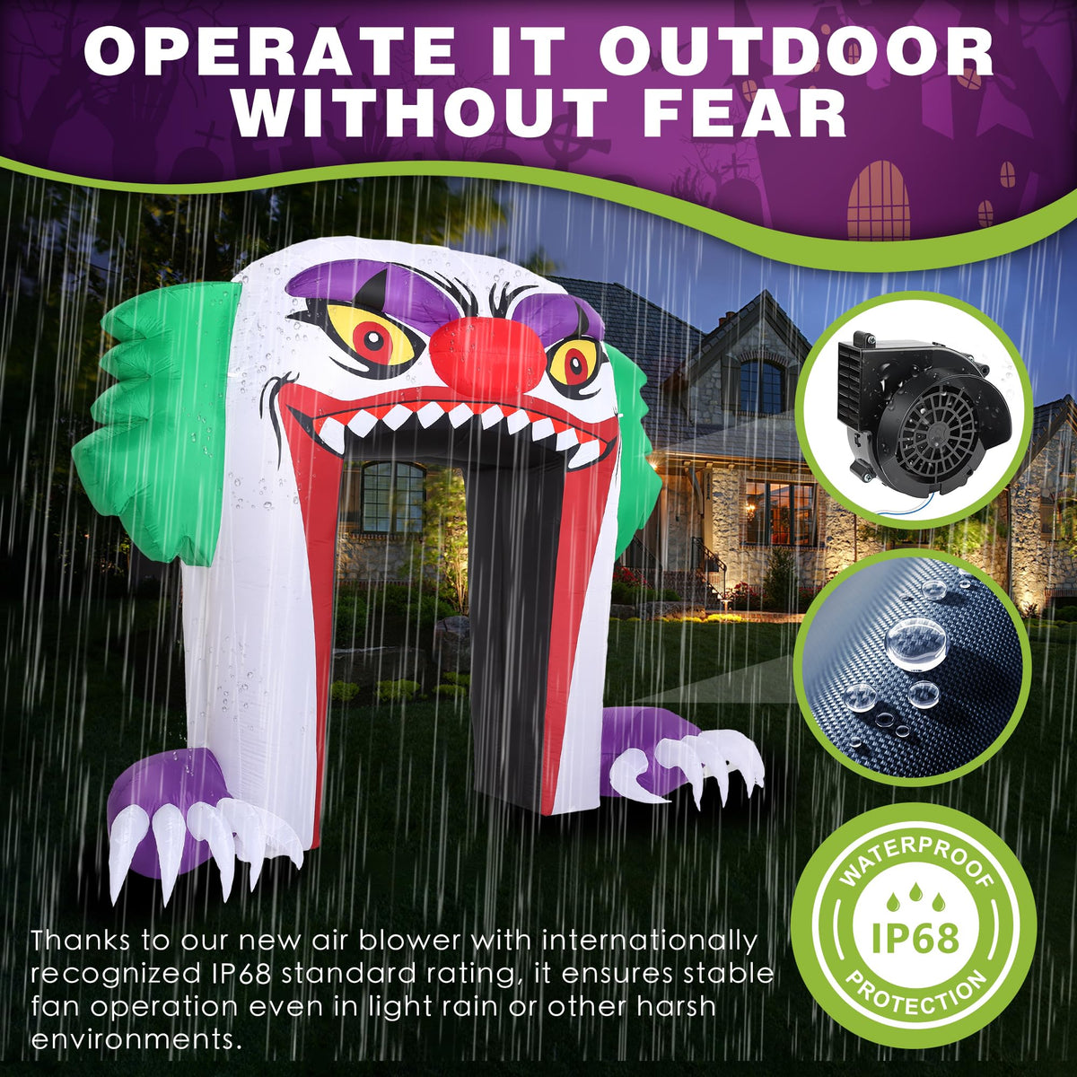 ZPISF Giant 10 FT Halloween Inflatables Clown Archway Outdoor Decorations, Scary Halloween Arch Blow Up Yard Decorations for Front Yard Lawn Garden Decor