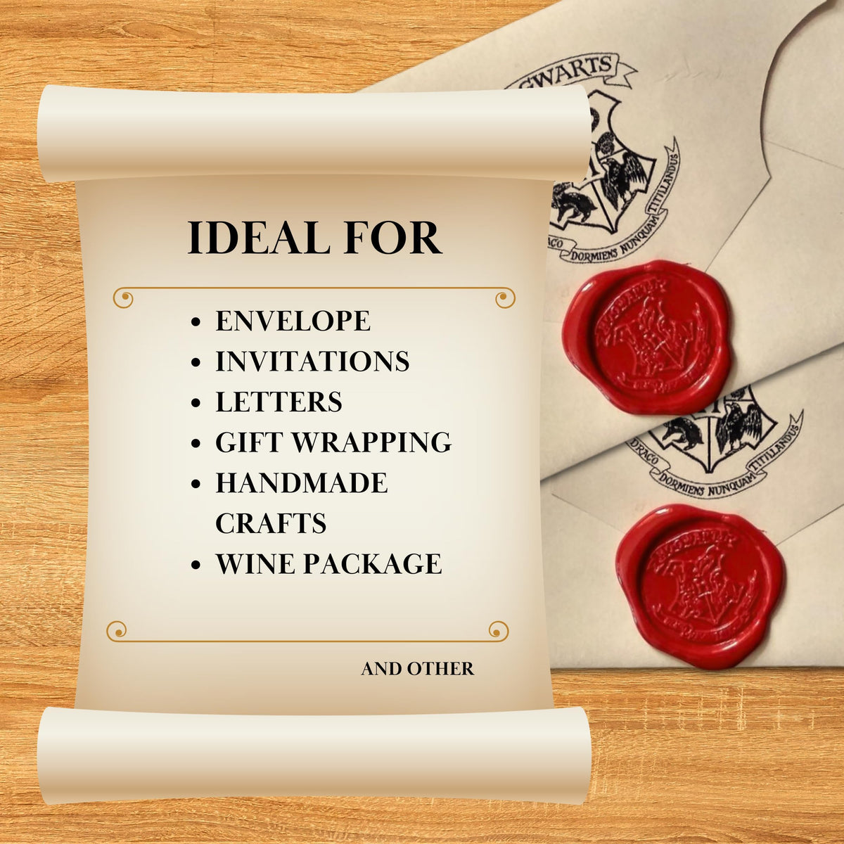 Wax Seal Stamp Kit - Sealing Stamp Set with Vintage Wooden Handle Seal Wax Stamp for Craft and Gift Vintage Wax Envelope Seal Press Heads and Hand for Adults