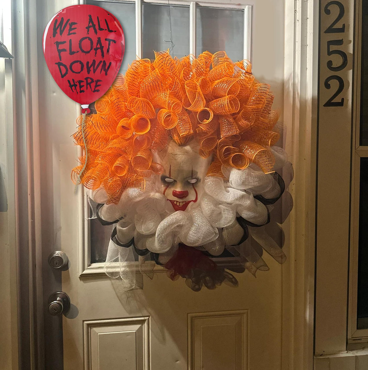 Flinelife We All Float Down Here Horror Decor,16x12,The Clown Balloon Hanging Sign - Perfect For Horror Movie Fans