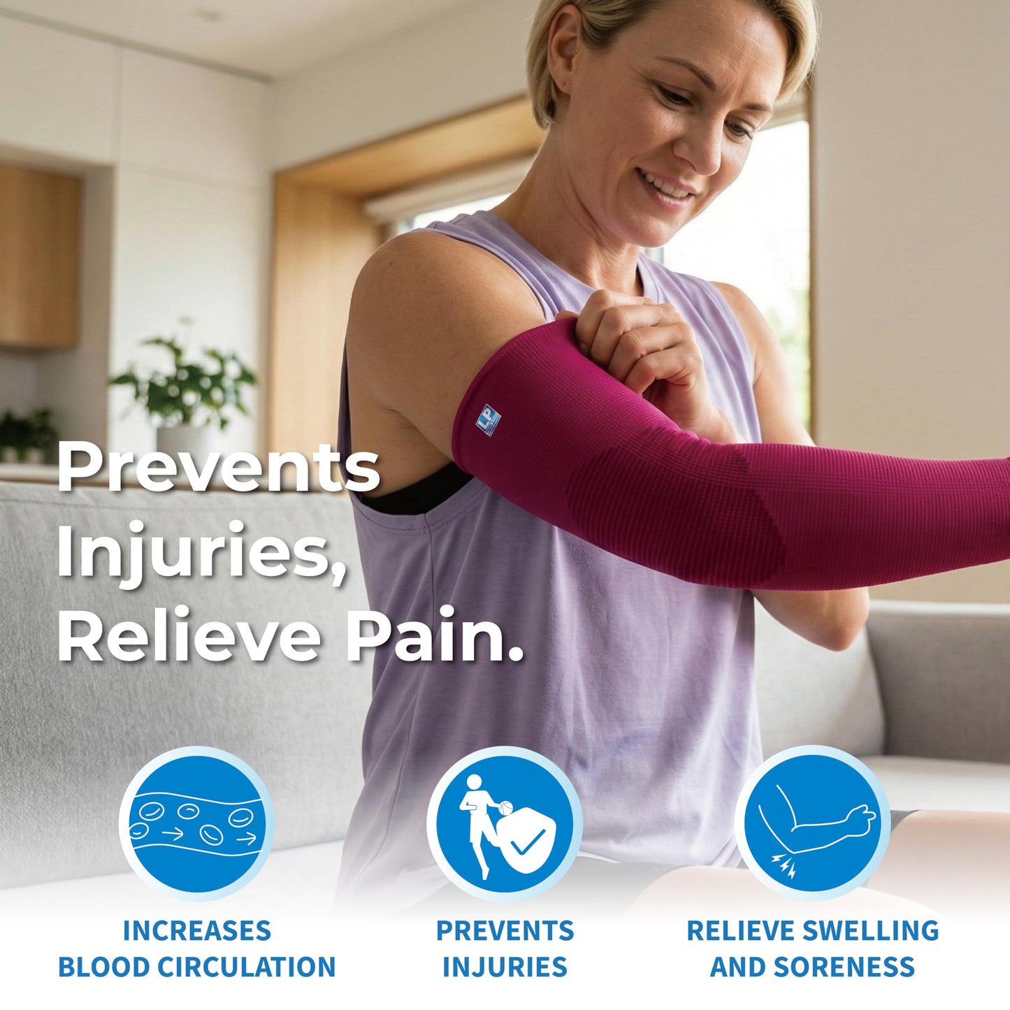LP SUPPORT 668 Compression Elbow Sleeve - Arm Sleeve for Workouts, Sports & Weightlifting - for Golf and Tennis Elbow Brace for Men & Women (Gray, L, 1pcs)