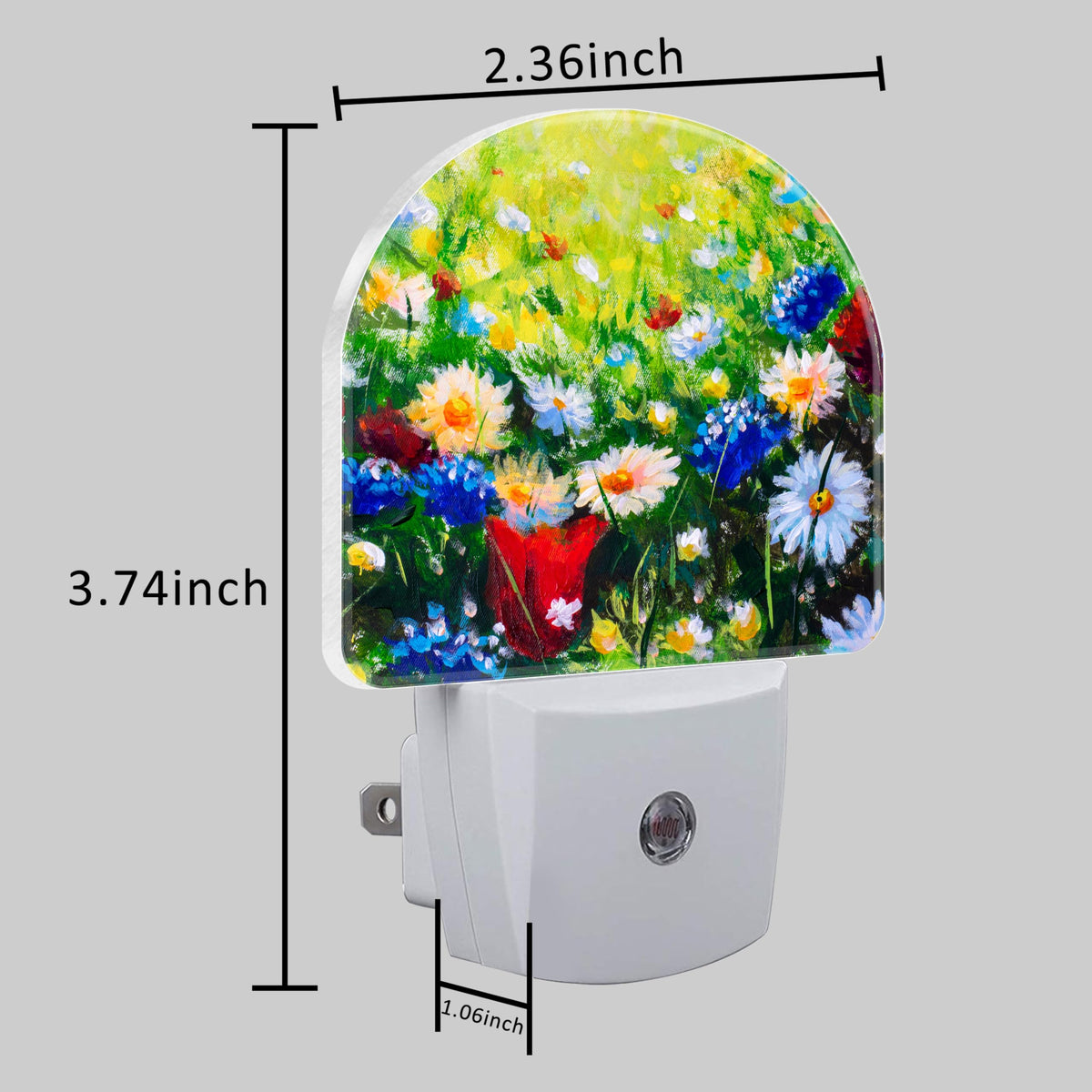 Uiaoiais Field Flowers Oil Painting Night Light Plug into Wall with Dusk to Dawn Sensor Cute Nightlight for Kid Girls Boys Women Men Room Decor, Hallway, Kitchen, Bathroom, Nursery, Stairs