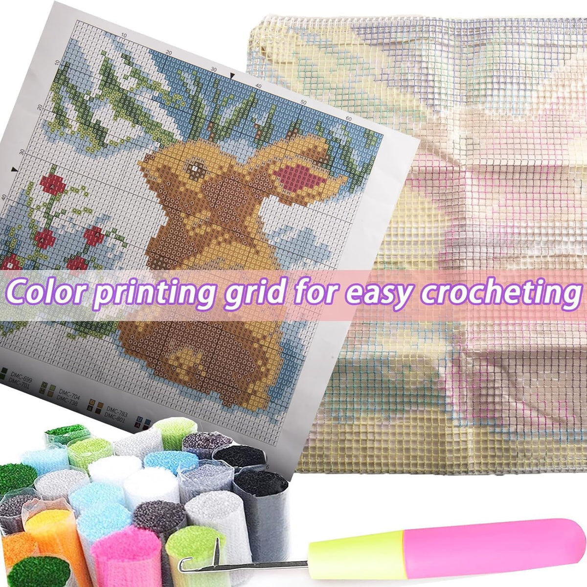 Generic Seaside Lighthouse Latch Hook Kits Pillow DIY Rug Crochet Hook Cushion Making Kits Printed Pattern Canvas Pillowcase Hooking Kits Pillow Cover Crochet Kits 43x43cm(fa94), HUAN XINS PISPL94